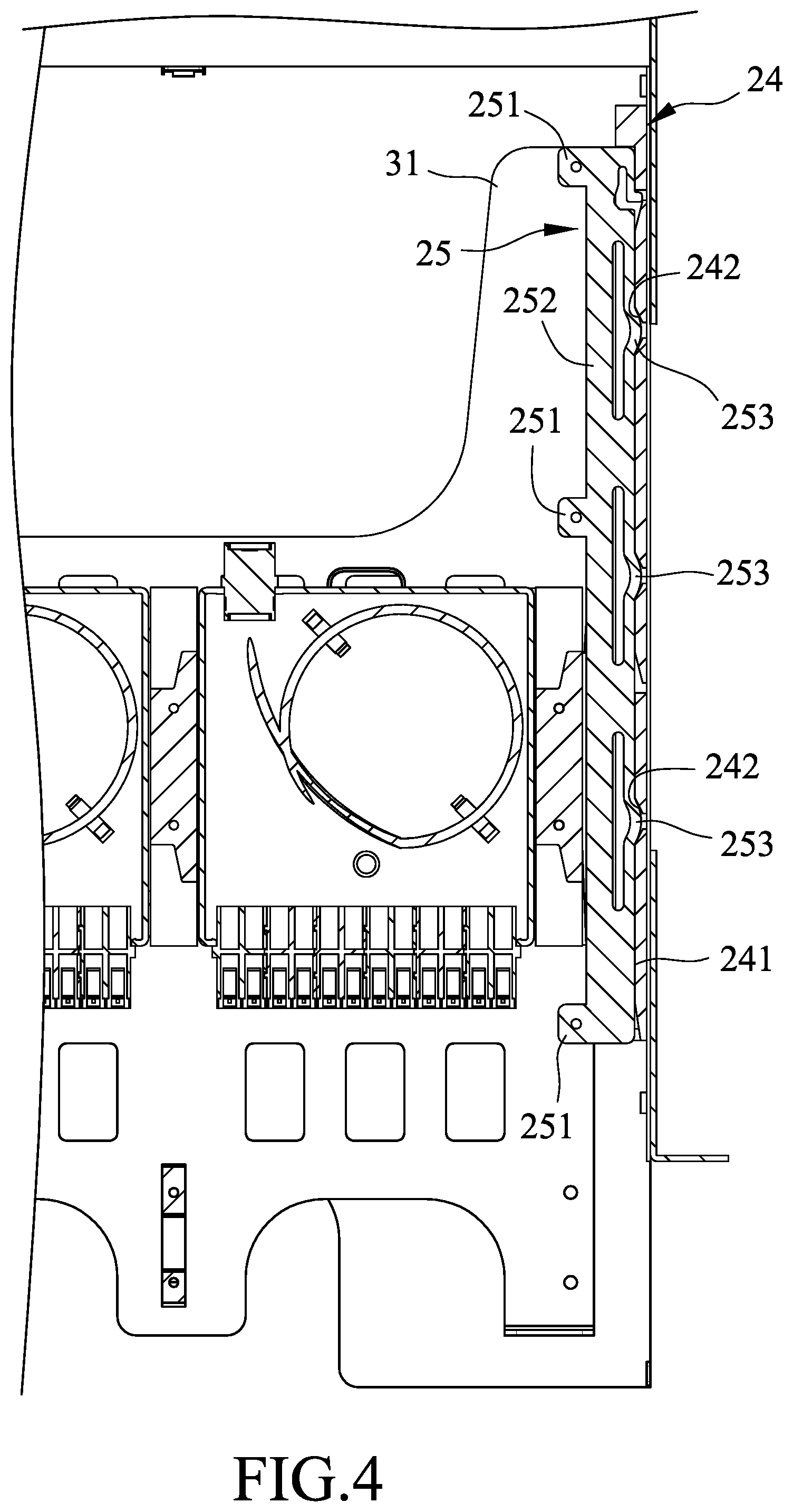 Patent US12092887 Figure 4 – Fiber optic distribution frame