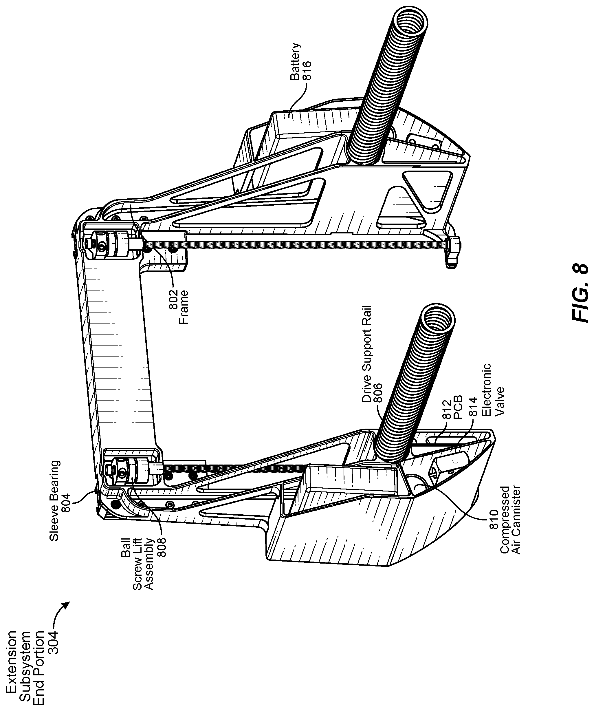 Patent US12092889 Figure 8 – Systems and methods for installing fiber optic cable onto a powerline conductor