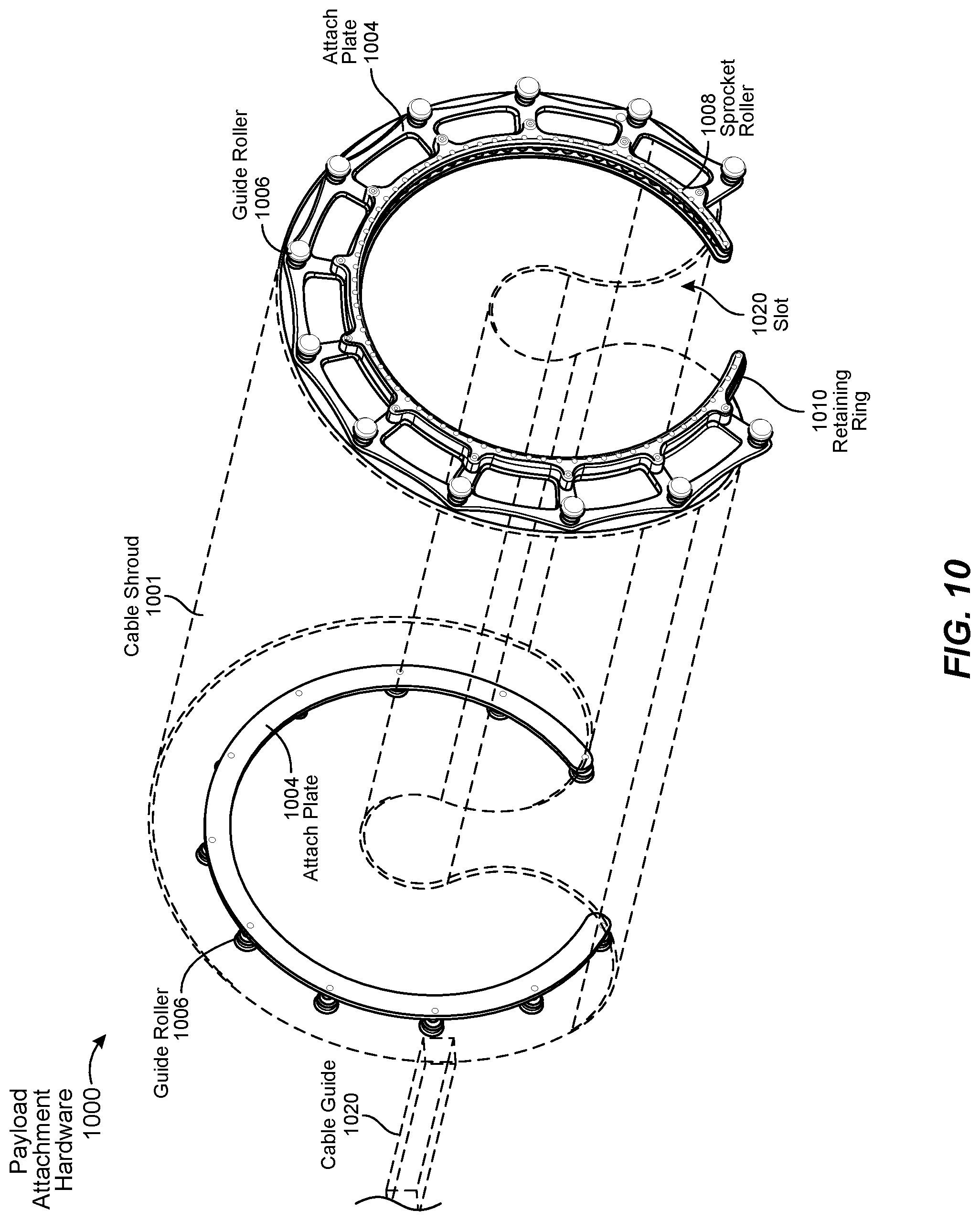 Patent US12092889 Figure 10 – Systems and methods for installing fiber optic cable onto a powerline conductor