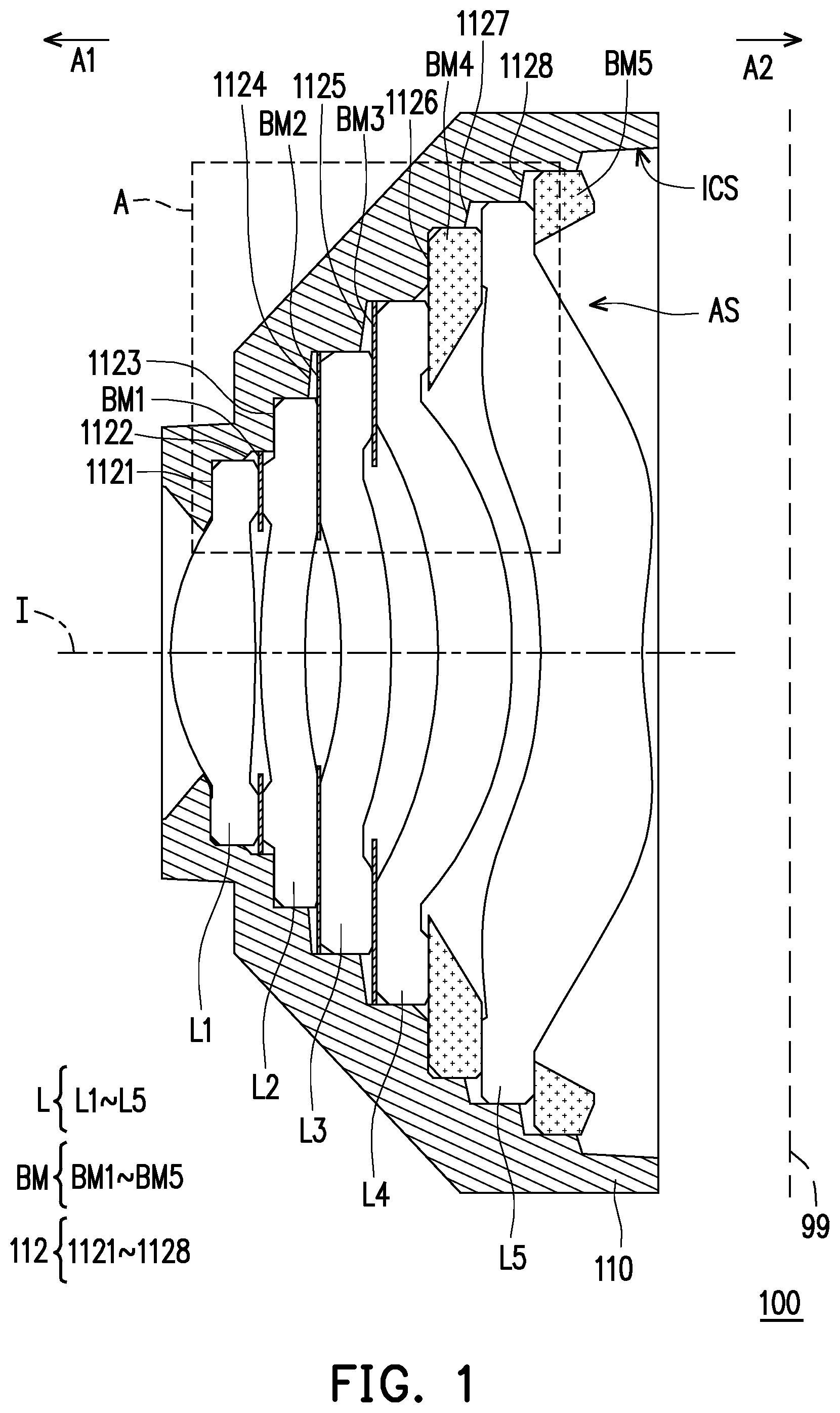 Patent US12092893 Figure 1 – Optical imaging lens