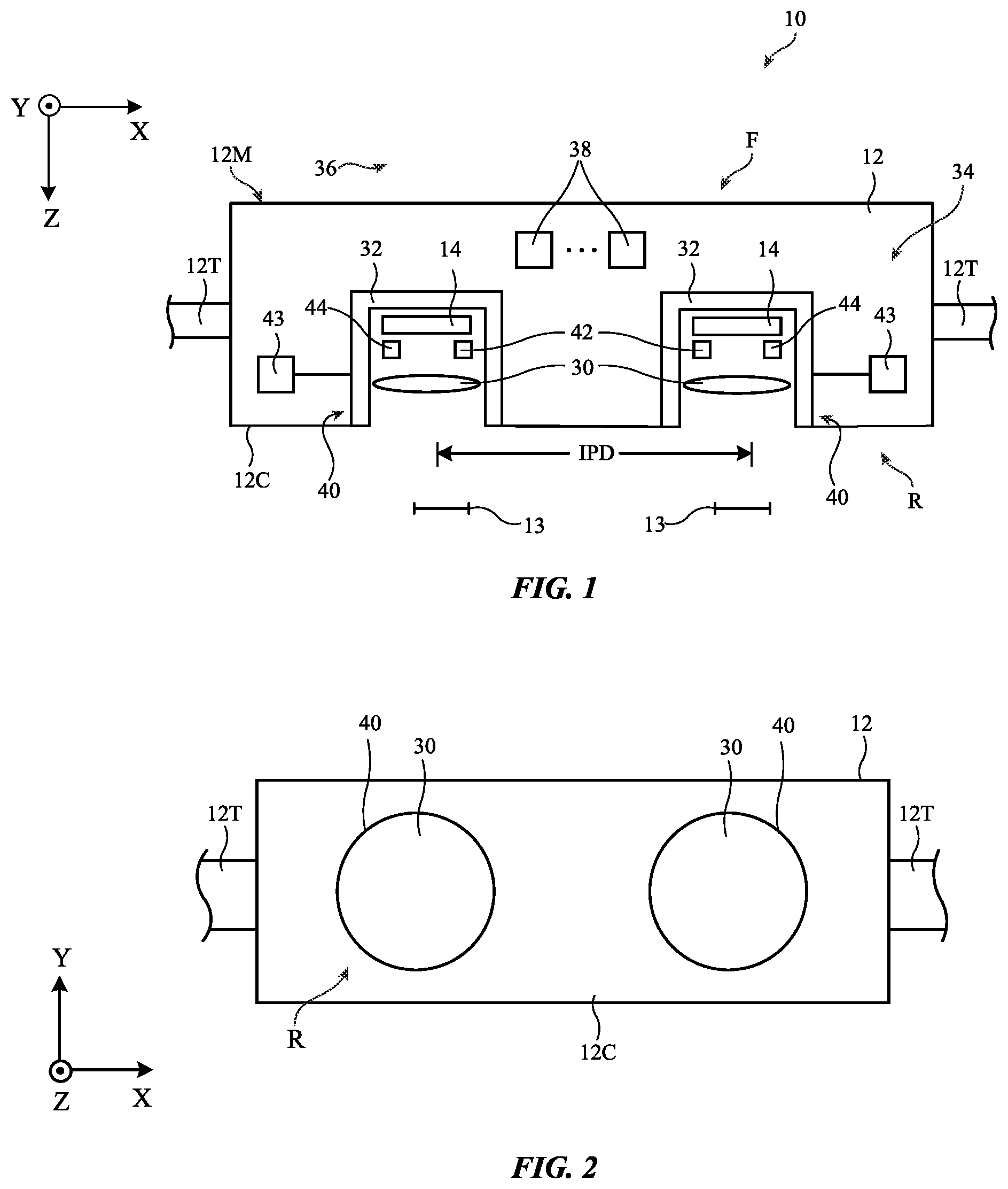Patent US12092896 Figure 1 – Electronic devices with optical module positioning systems