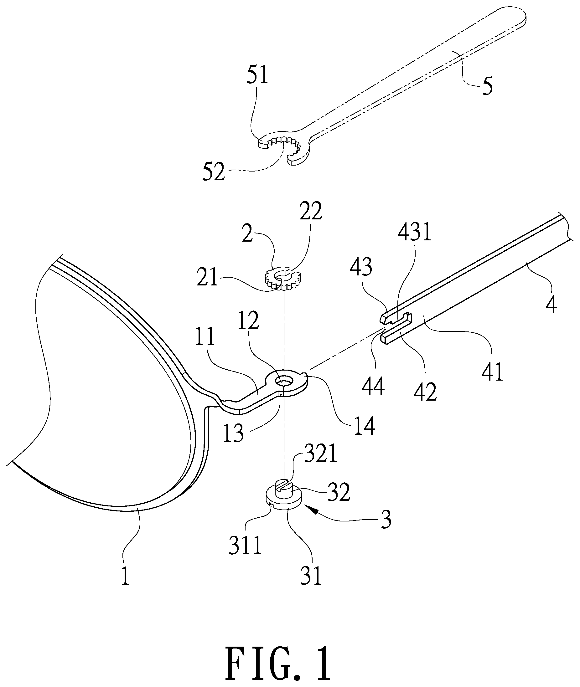 Patent US12092901 Figure 1 – Eyeglasses assembly structure