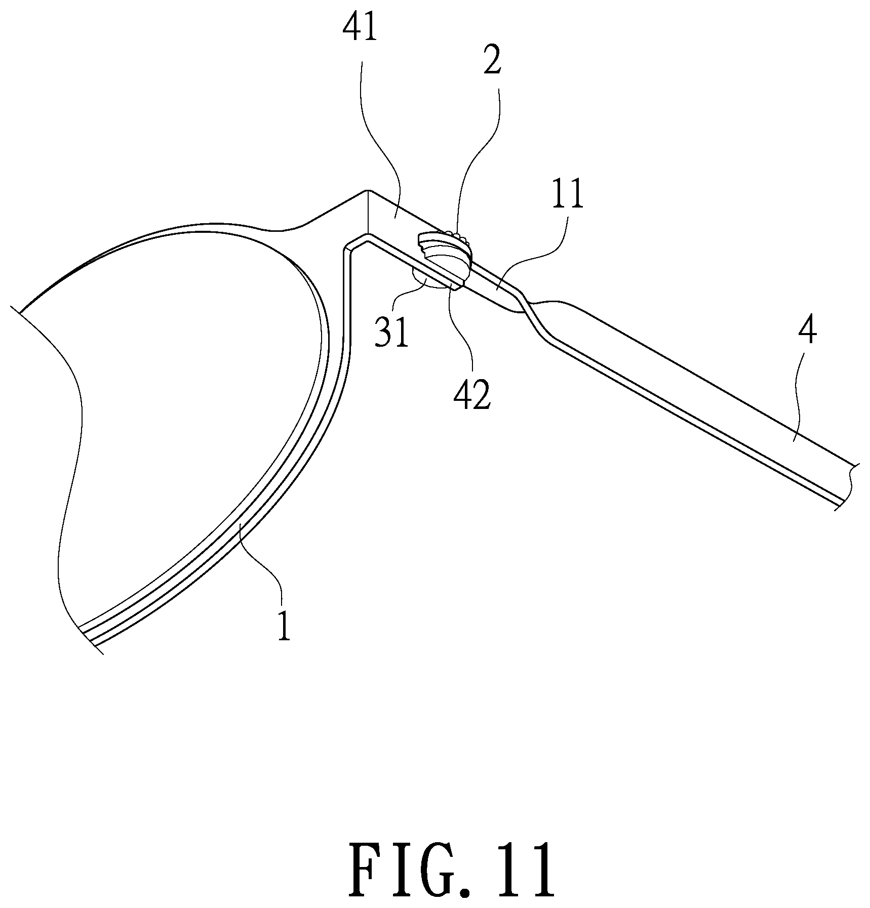 Patent US12092901 Figure 11 – Eyeglasses assembly structure