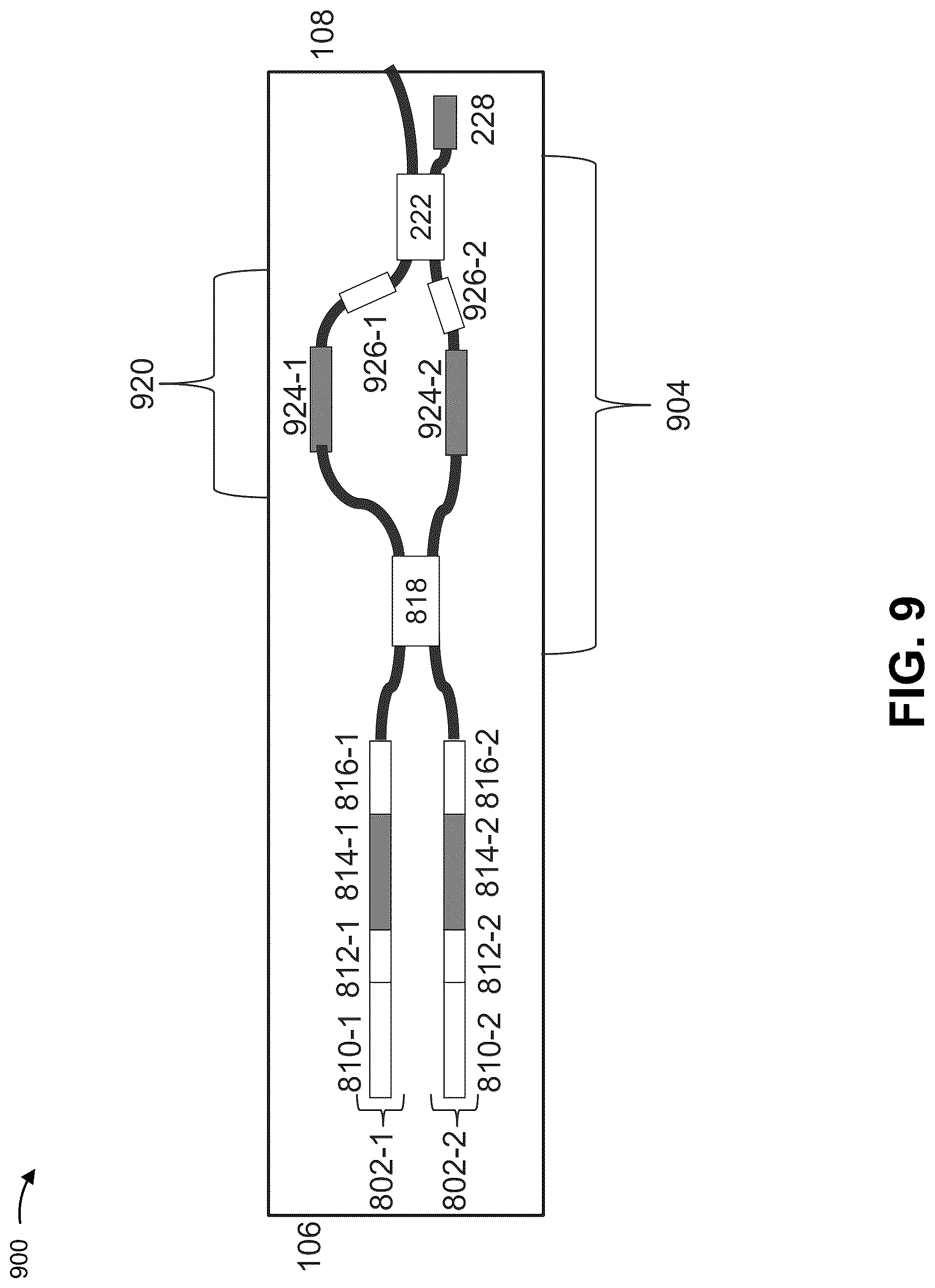 Patent US12092909 Figure 9 – Integrated semiconductor laser with interferometric amplifier array