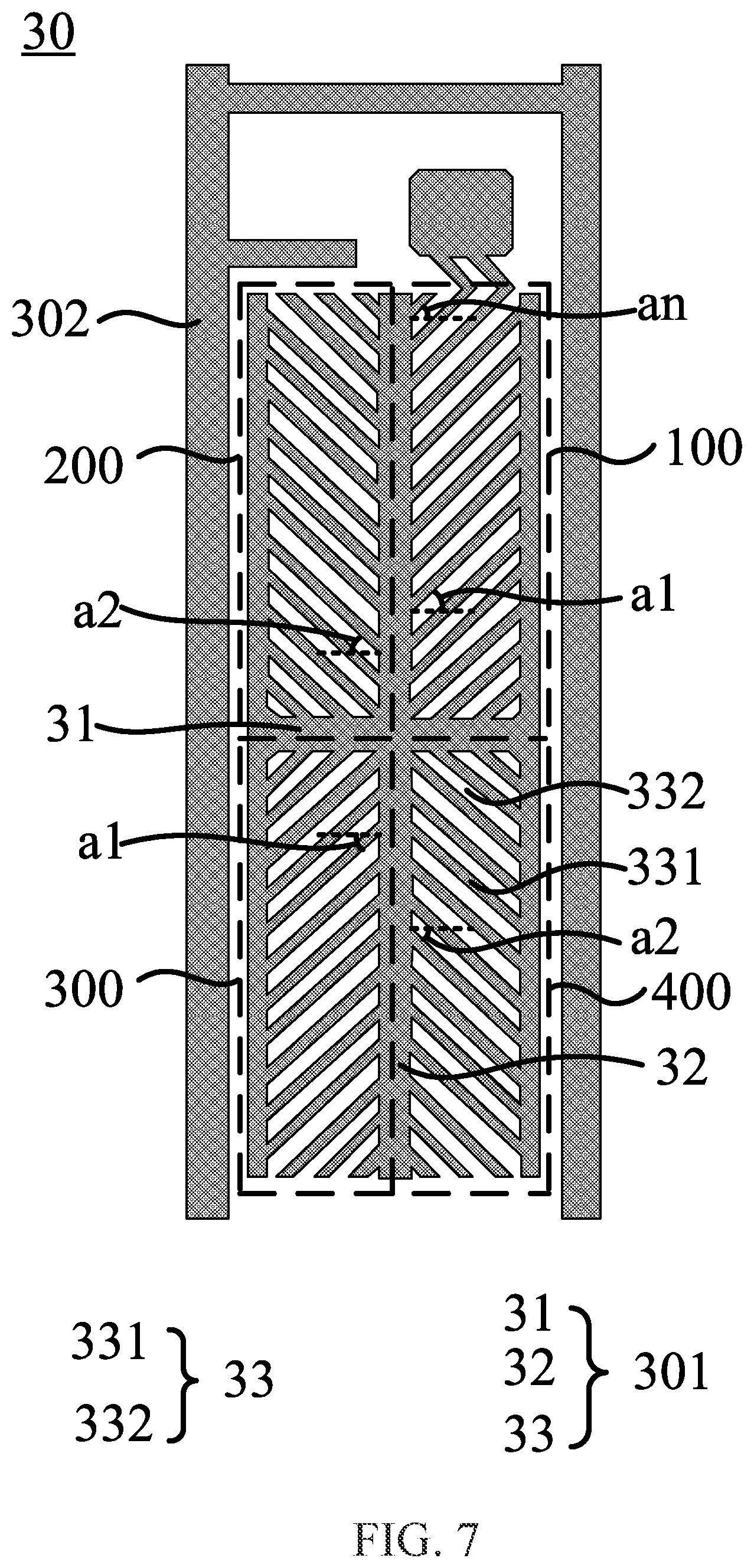 Patent US12092929 Figure 7 – Array substrate and liquid crystal display panel