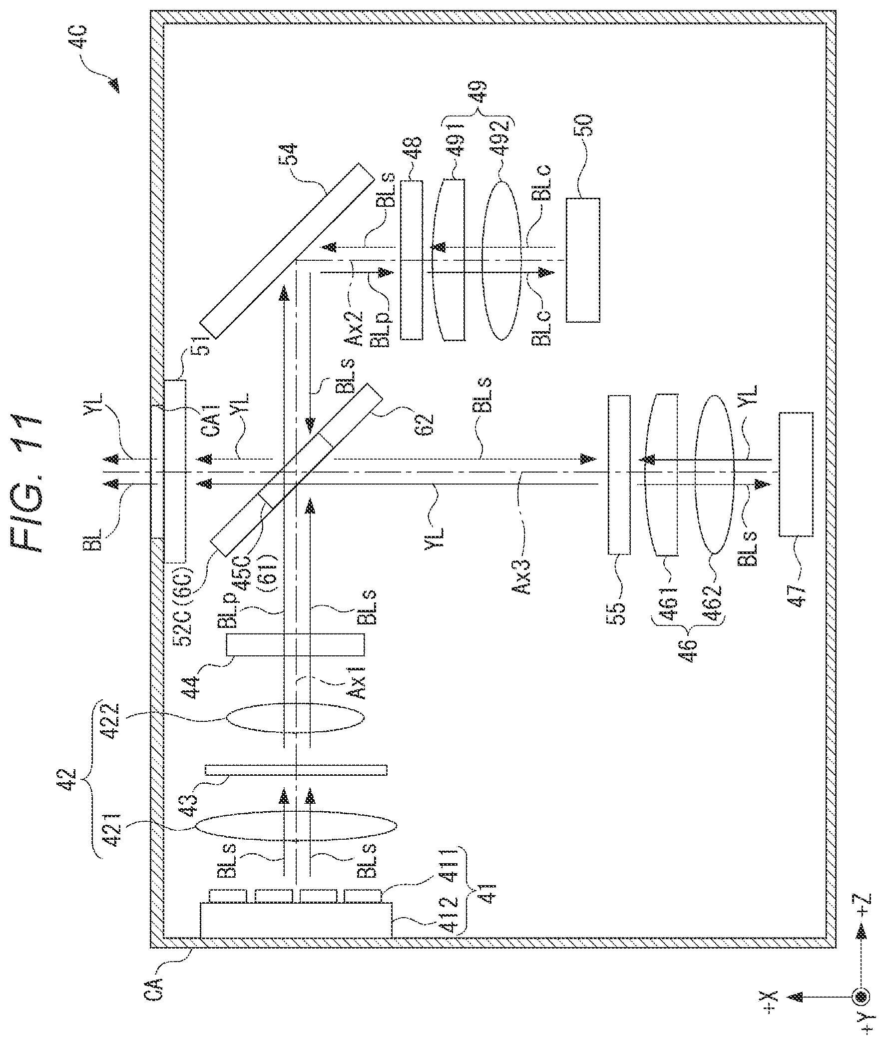 Patent US12092947 Figure 11 – Light source device and projector
