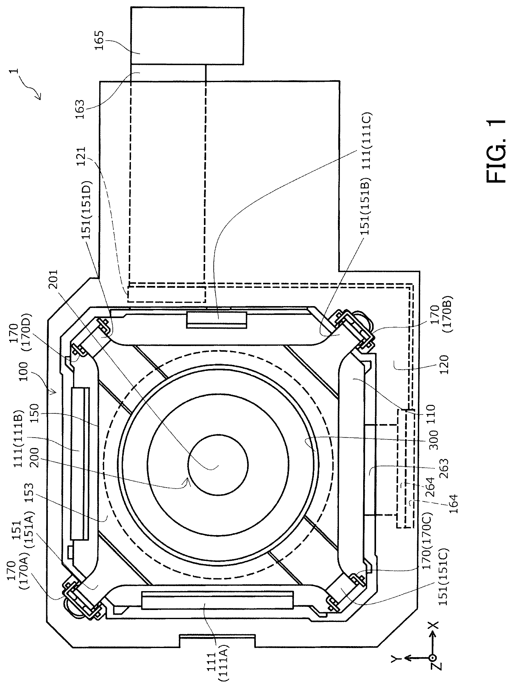 Patent US12092950 Figure 1 – Case and optical unit