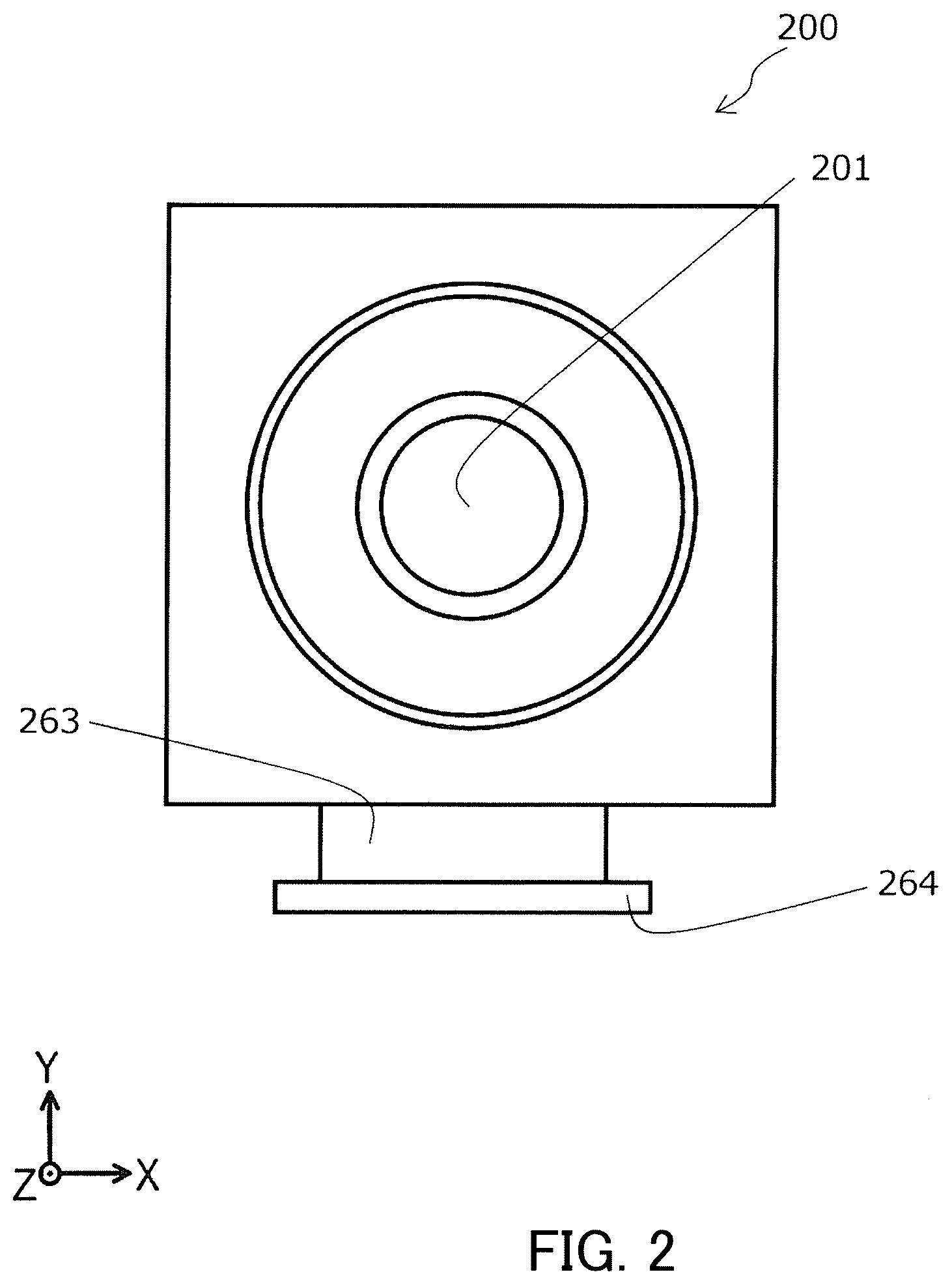 Patent US12092950 Figure 2 – Case and optical unit