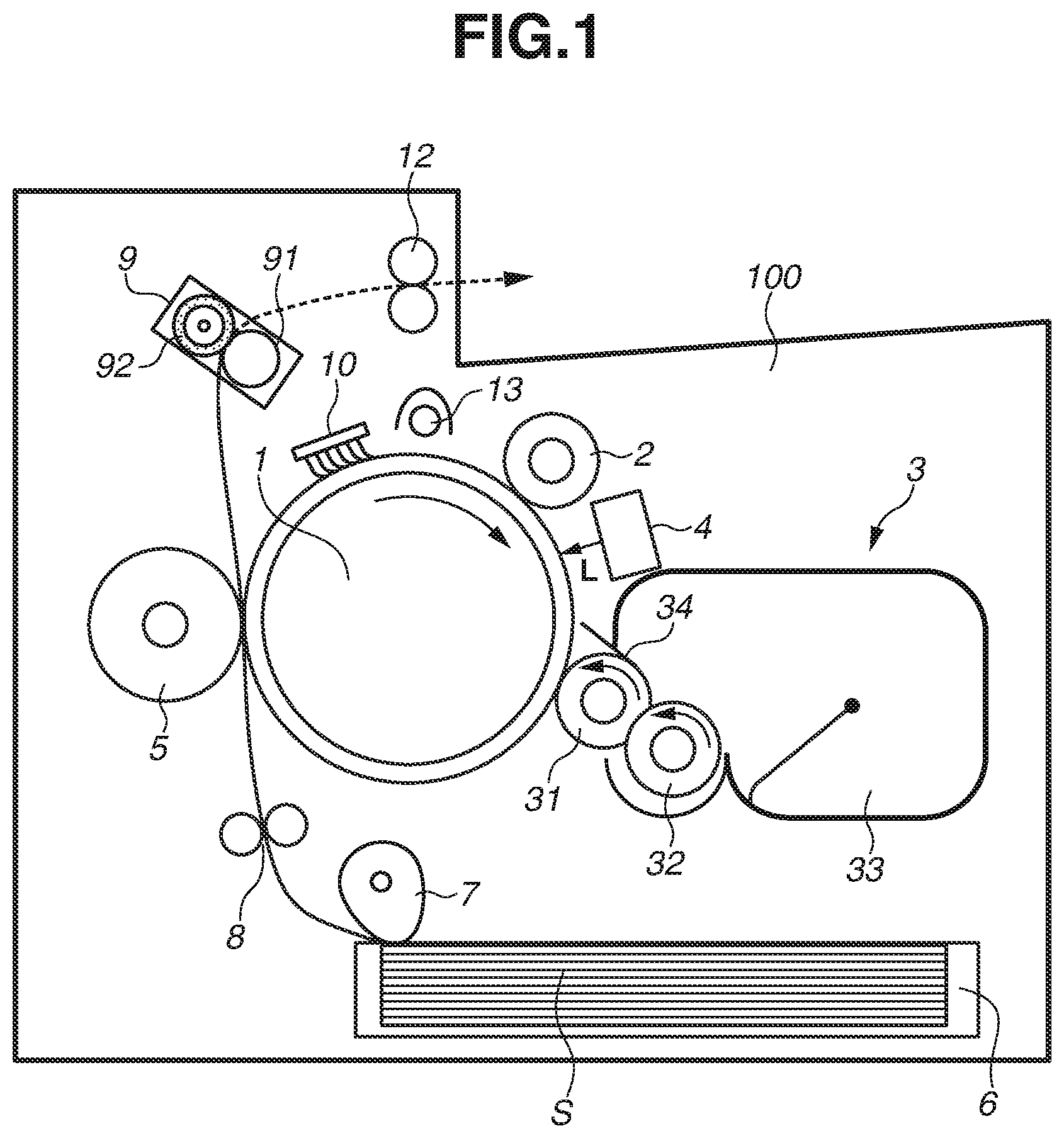 Patent US12092969 — Image-forming apparatus having charging potential control during non-image forming operation — Figure 1