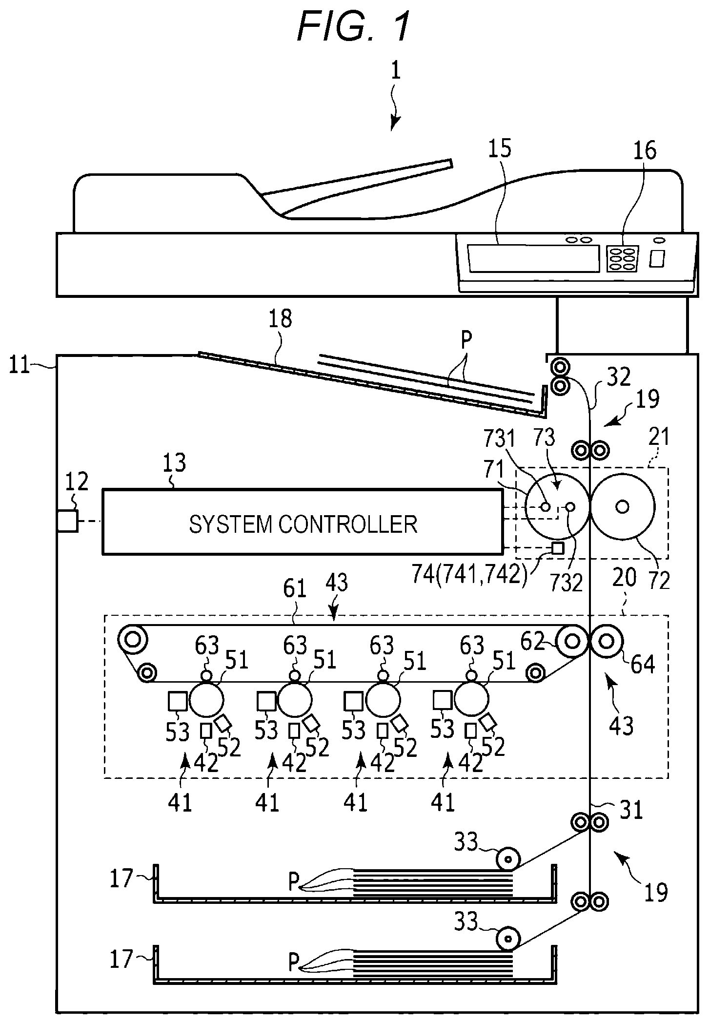Patent US12092976 Figure 1 – Fixing device and image forming apparatus with temperature sensor and controller