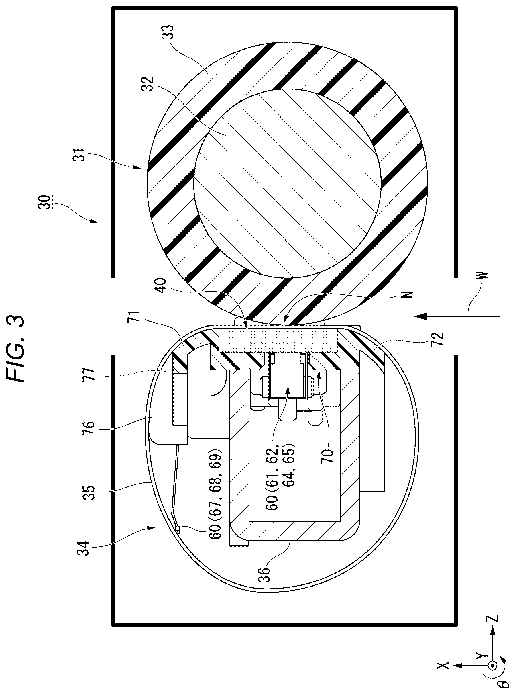 Patent US12092977 Figure 3 – Fixing device with contact portions having different contact areas