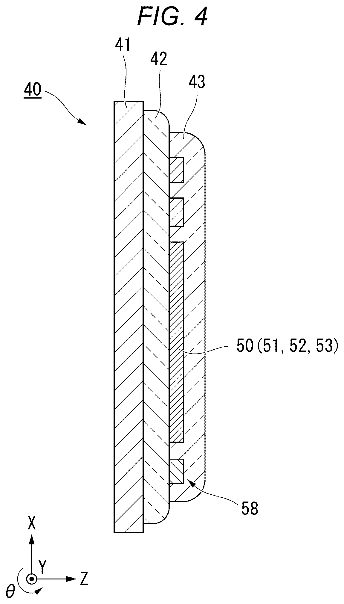 Patent US12092977 Figure 4 – Fixing device with contact portions having different contact areas