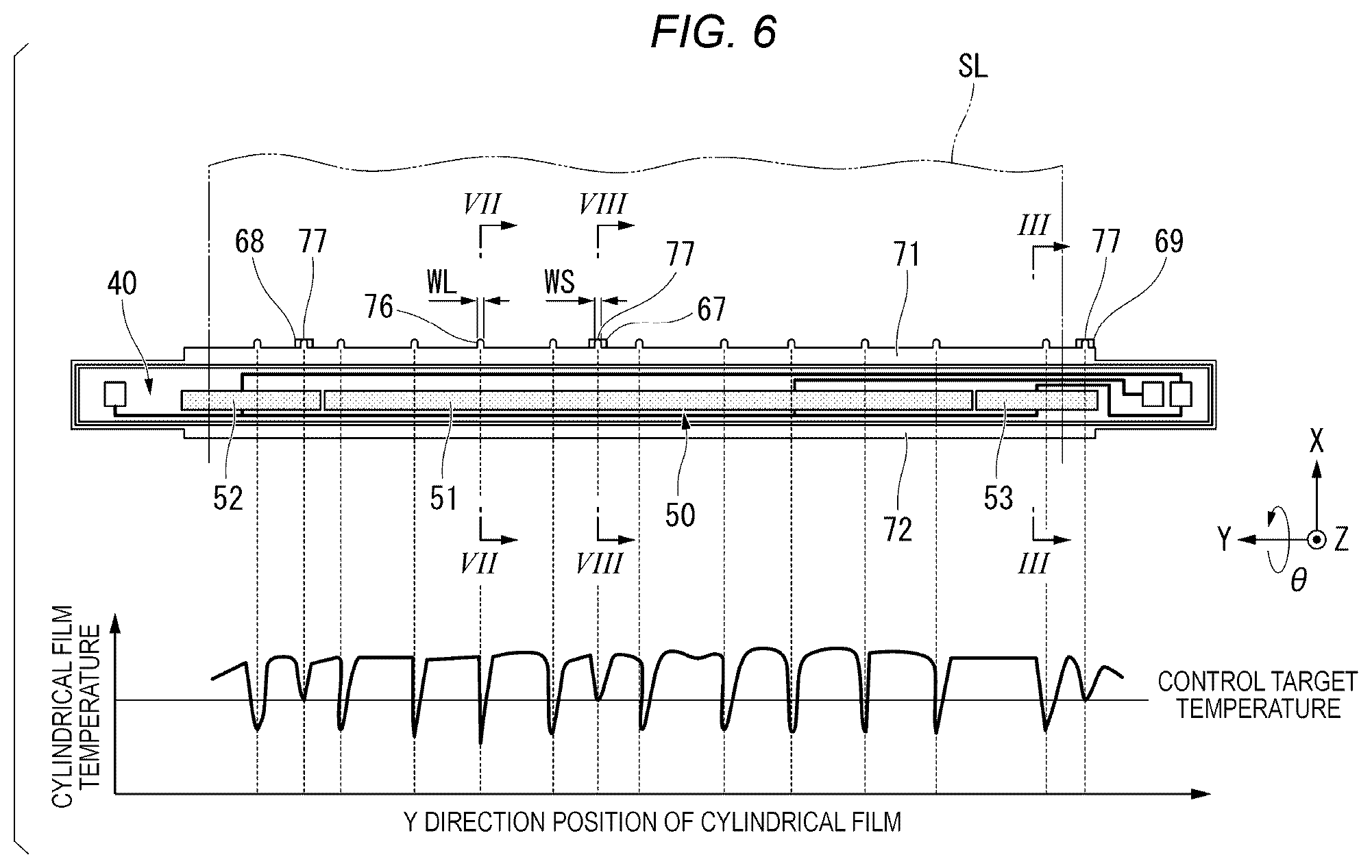 Patent US12092977 Figure 6 – Fixing device with contact portions having different contact areas