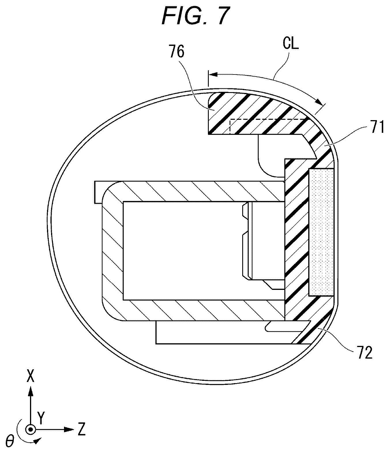 Patent US12092977 Figure 7 – Fixing device with contact portions having different contact areas