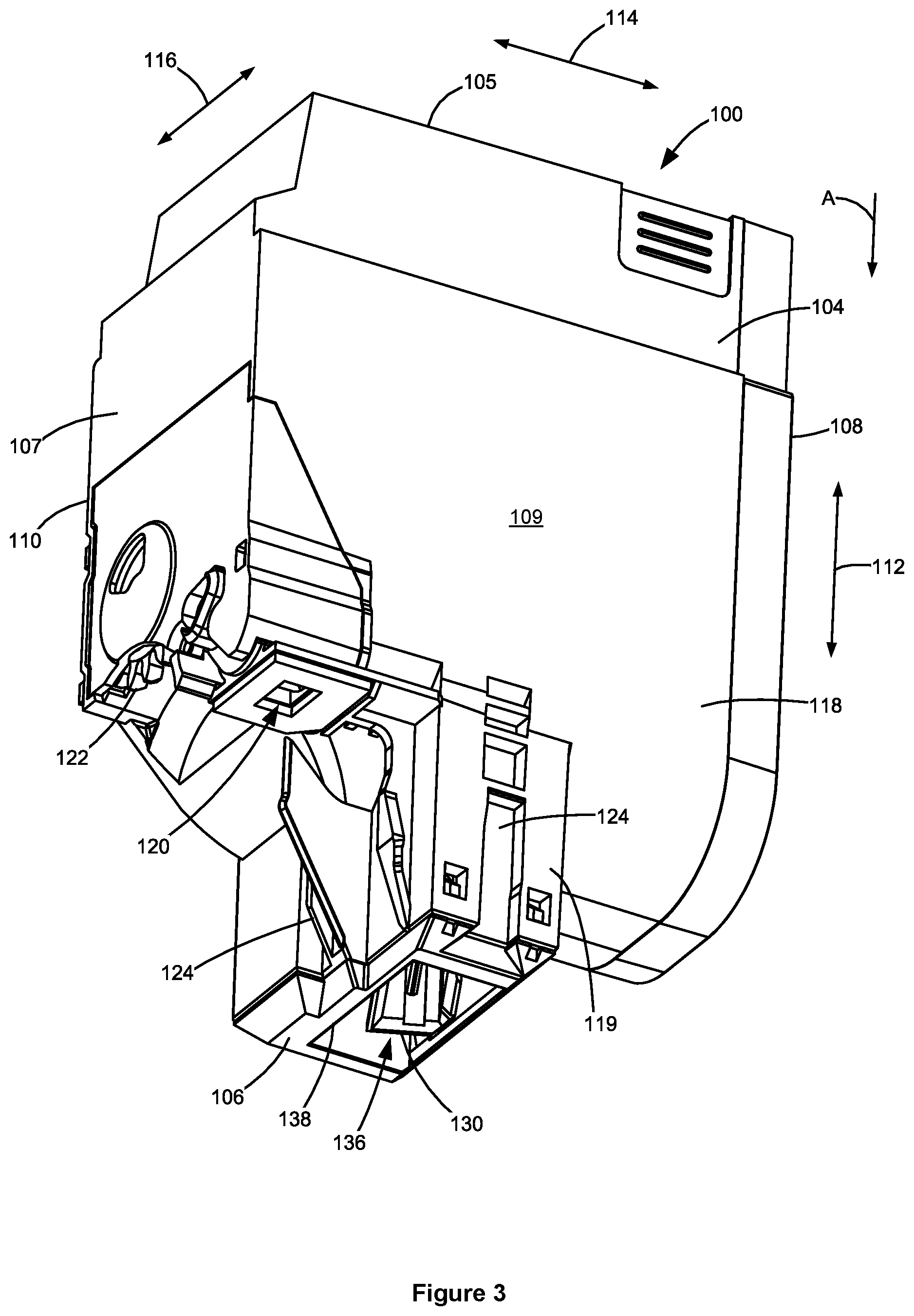 Patent US12092990 Figure 3 – Toner containers having electrical connectors of different positions