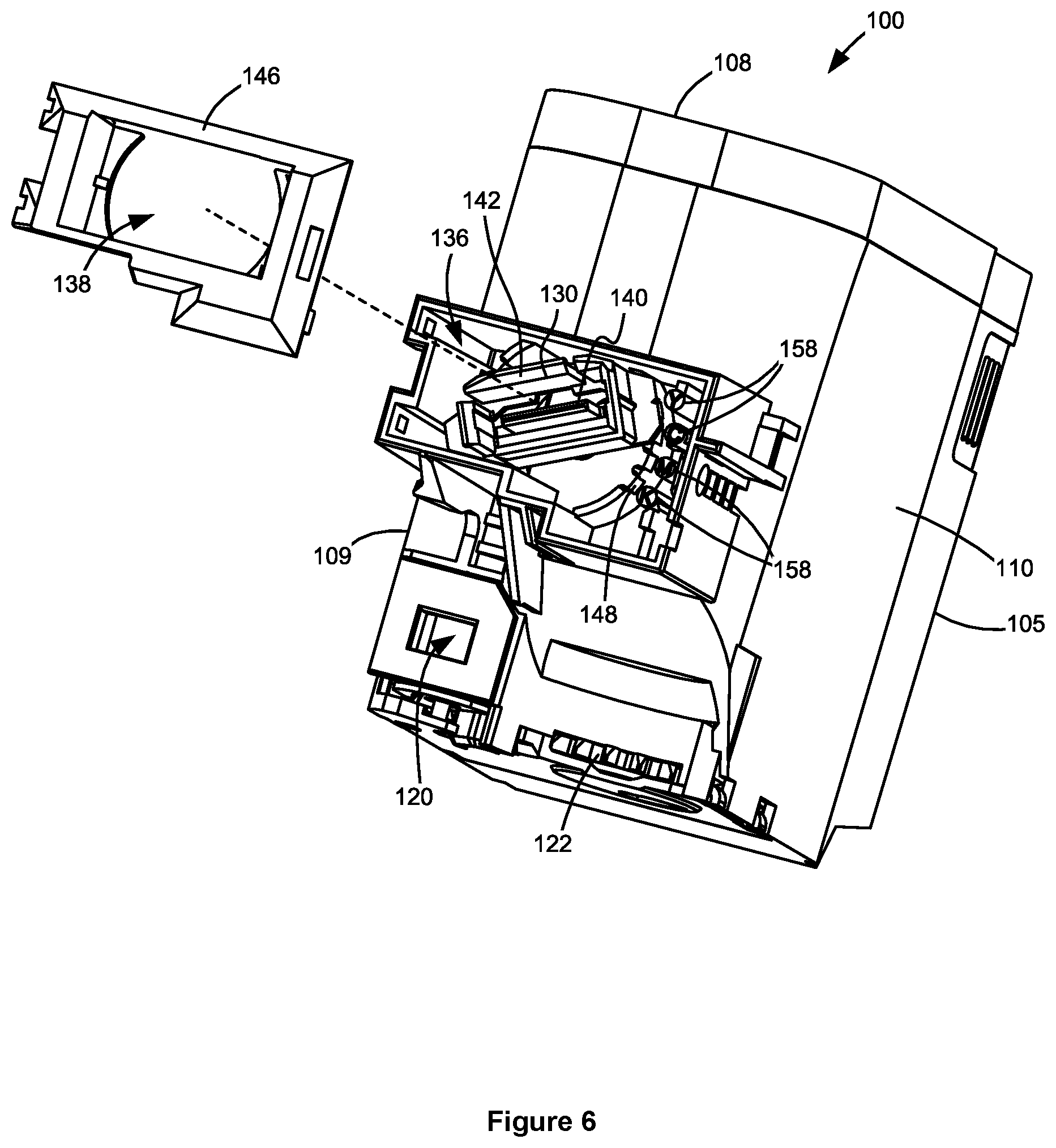 Patent US12092990 Figure 6 – Toner containers having electrical connectors of different positions