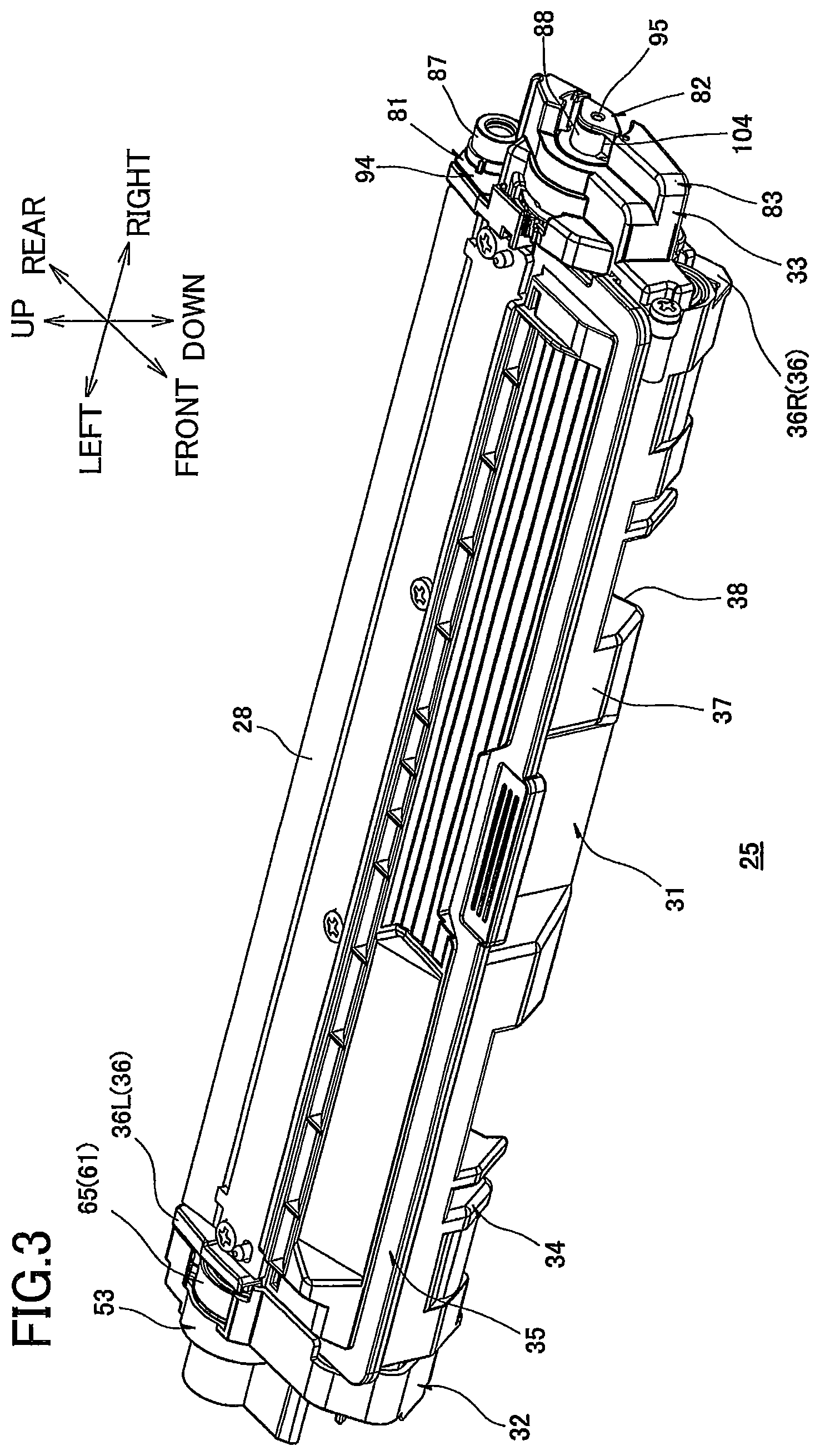 Patent US12092992 Figure 3 – Developing cartridge including developing roller and coupling