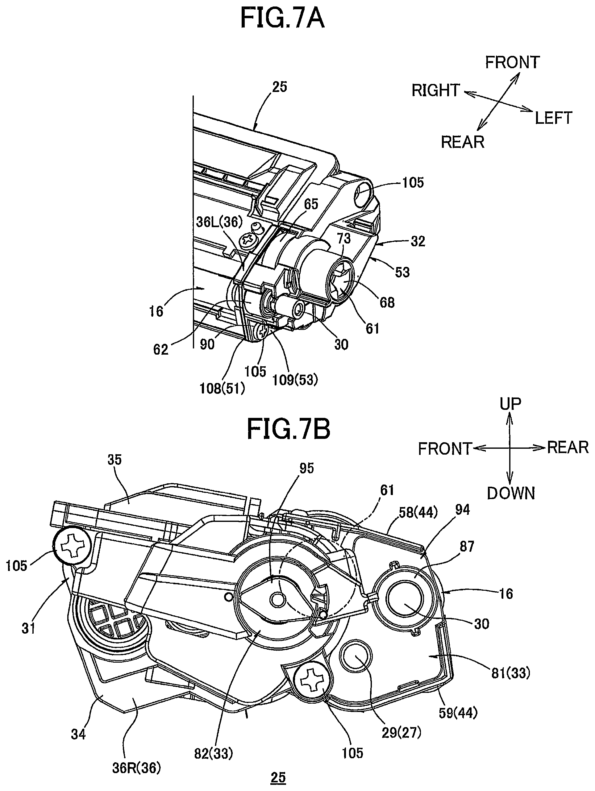 Patent US12092992 Figure 7 – Developing cartridge including developing roller and coupling
