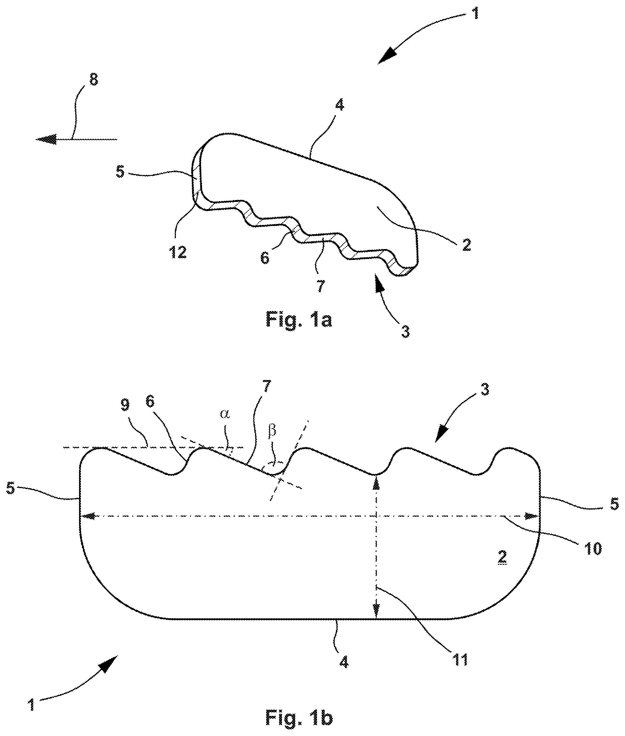 Patent US12096707 Figure 1 – Cutting element