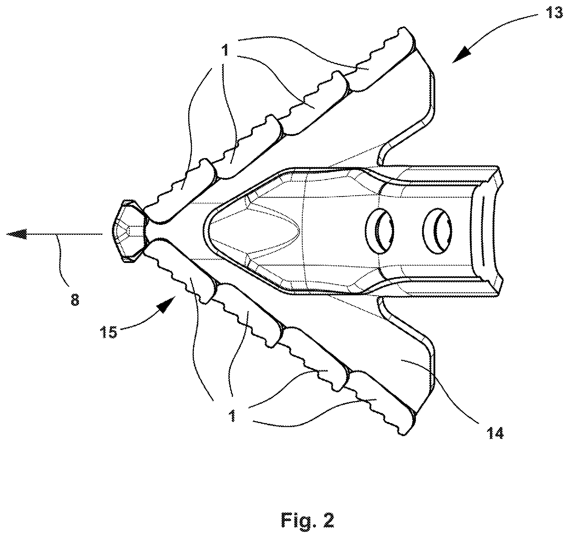 Patent US12096707 Figure 2 – Cutting element