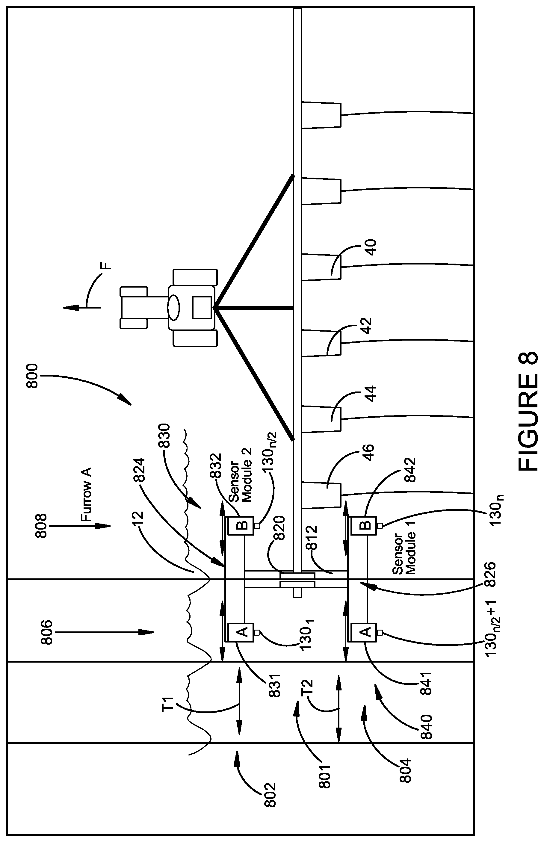 Patent US12096708 Figure 9 – Automatic guidance assist system using ground pattern sensors