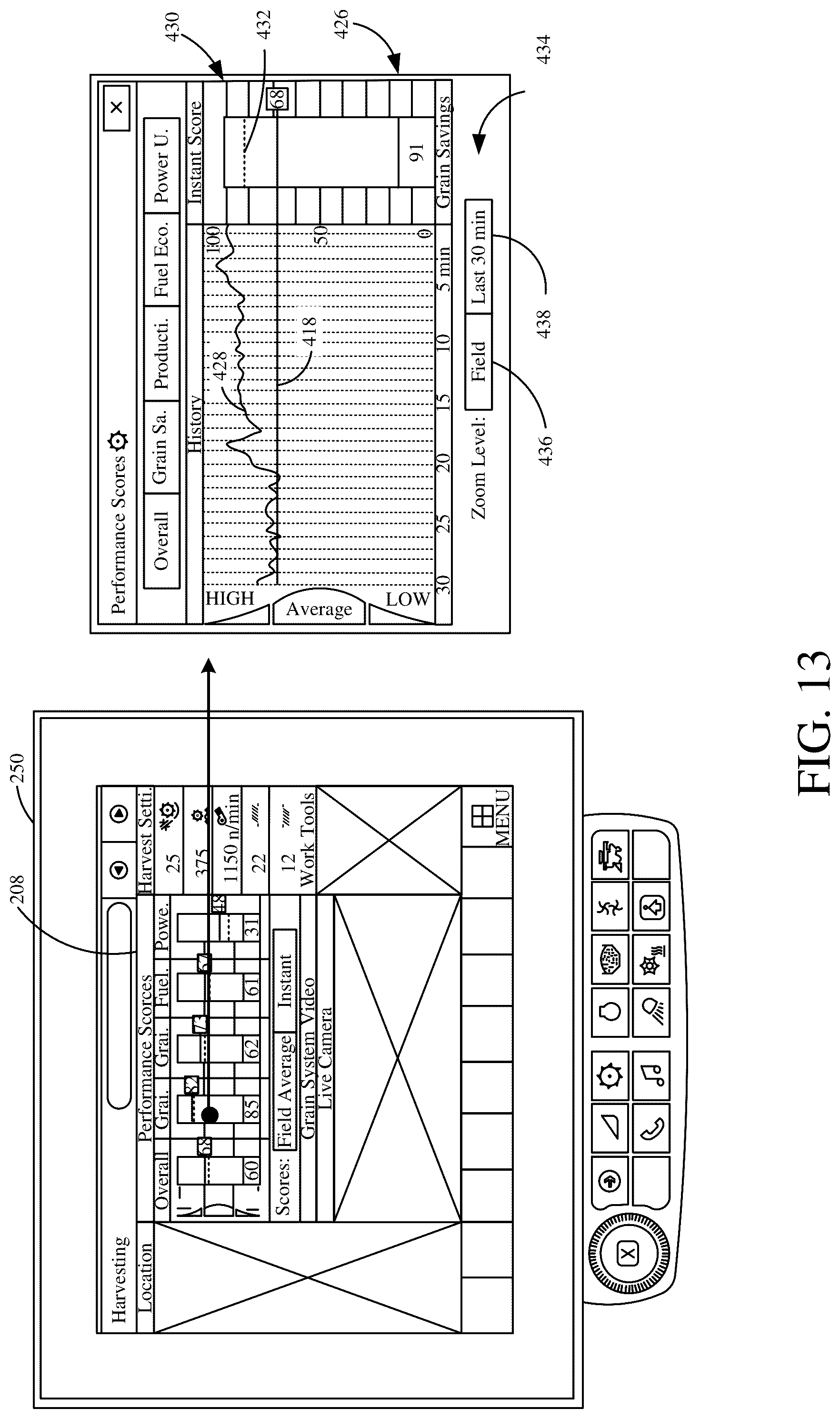 Patent US12096716 Figure 17 – Combine harvester control interface for operator and/or remote user