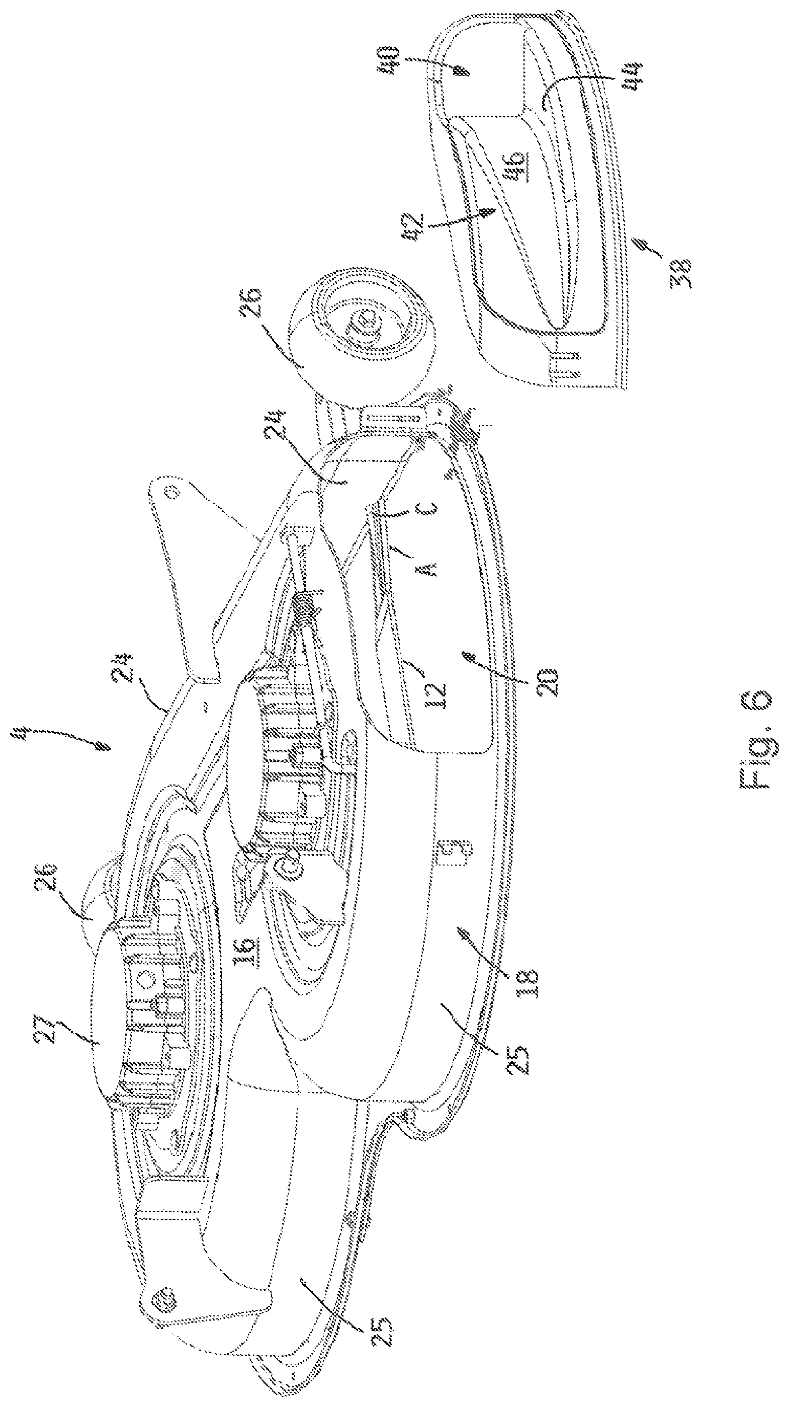 Patent US12096720 Figure 4 – Rotary mower with cutting deck with bidirectional cutting blades
