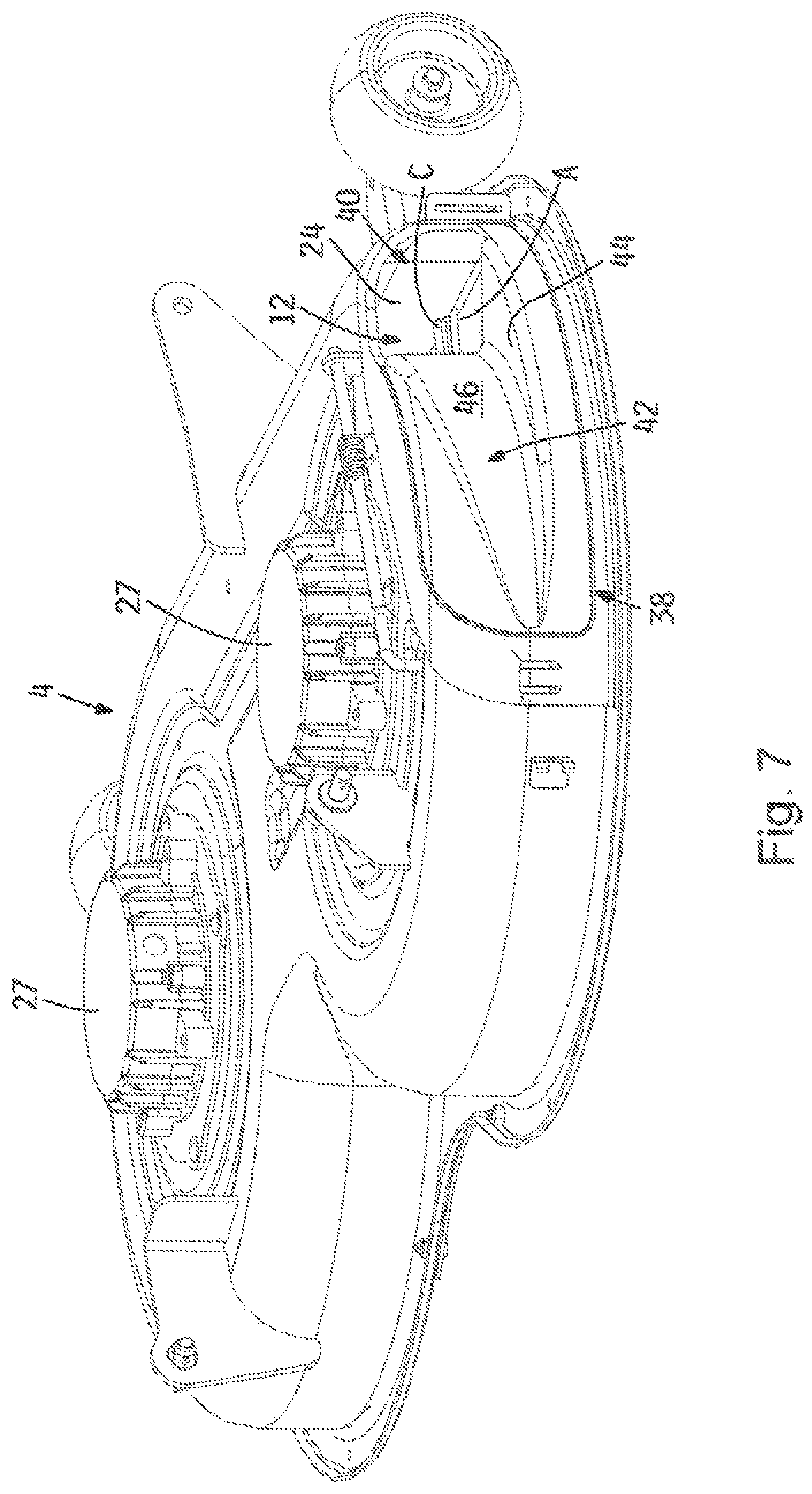 Patent US12096720 Figure 5 – Rotary mower with cutting deck with bidirectional cutting blades