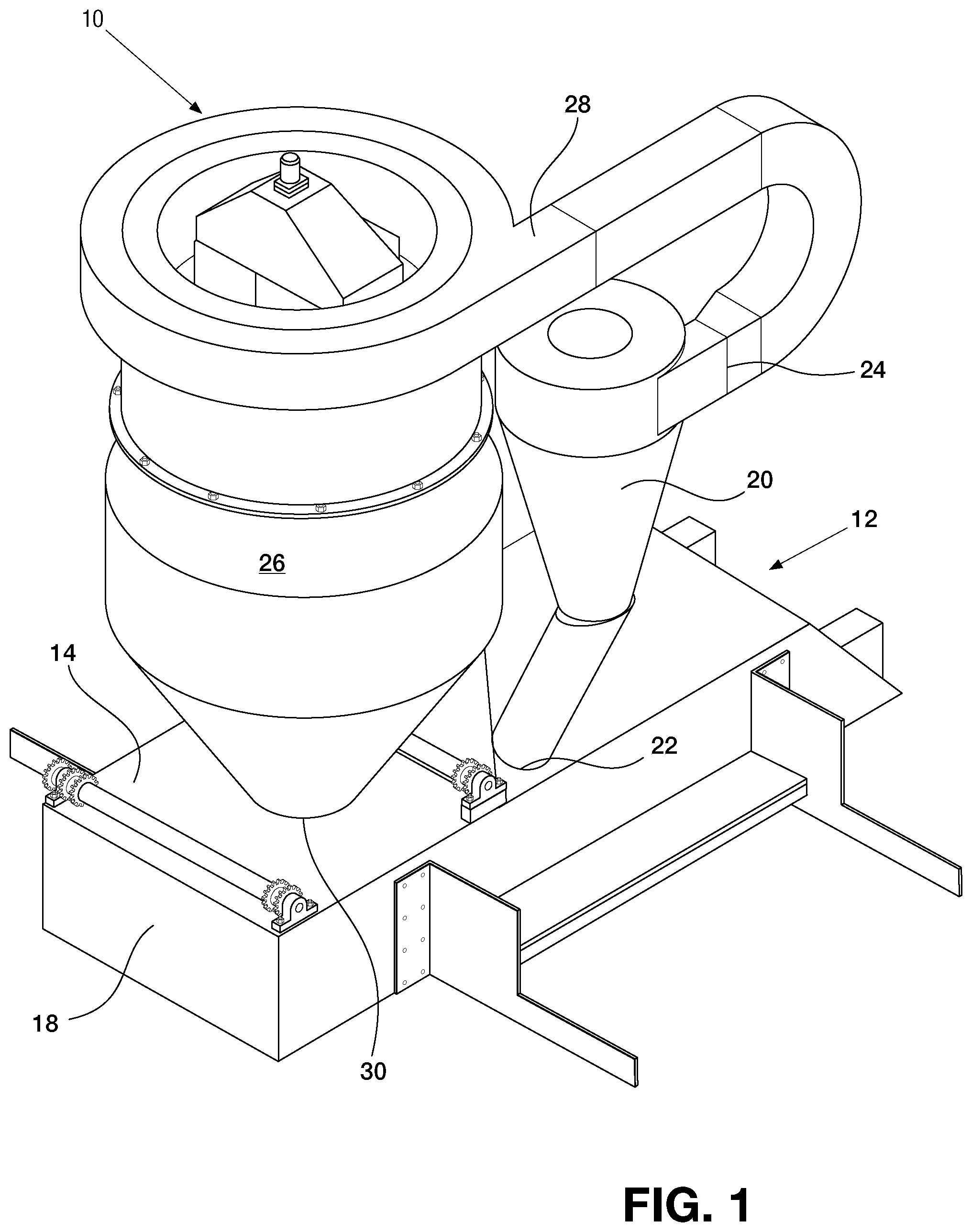 Patent US12096721 Figure 1 – Crop dust separation system
