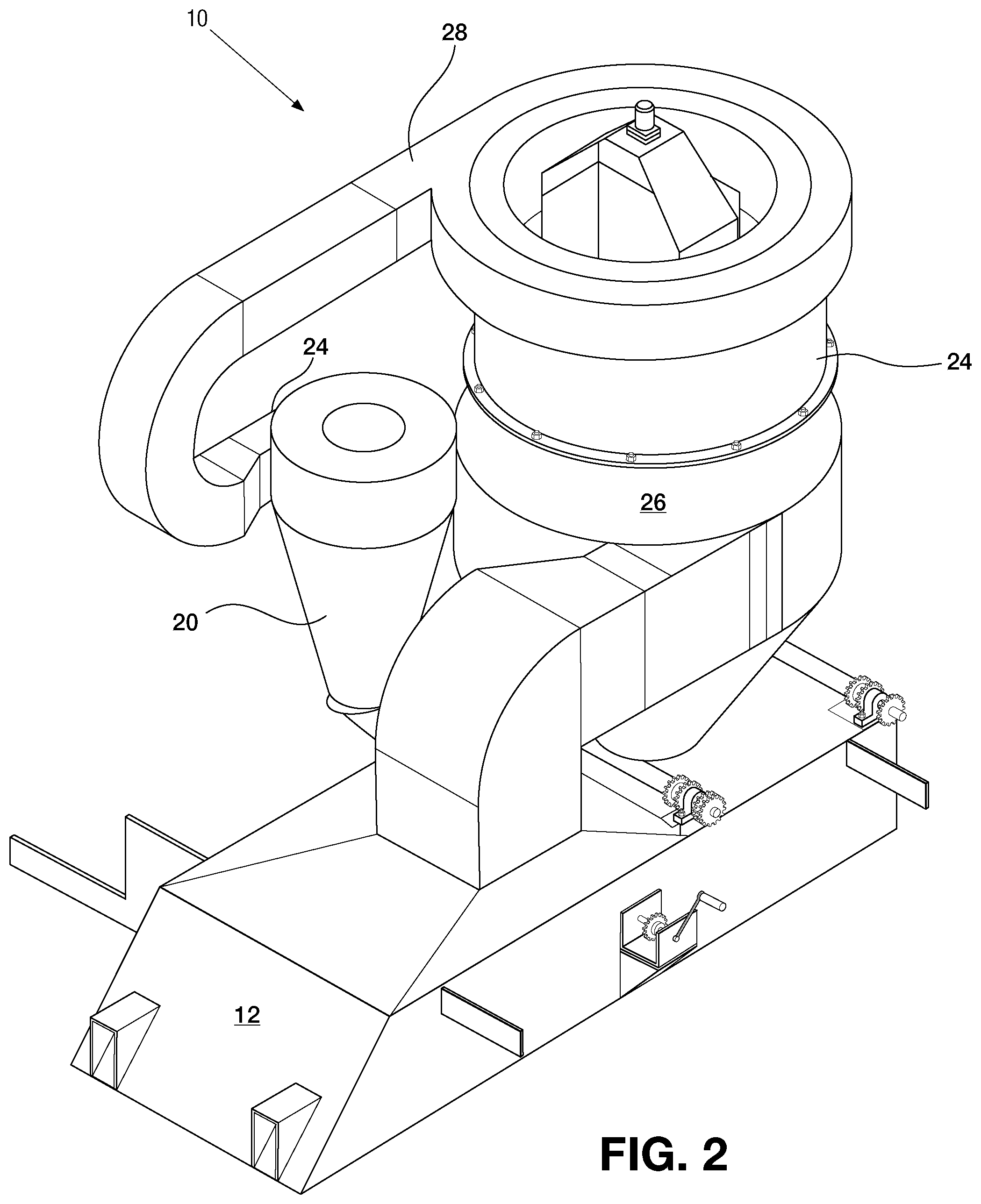 Patent US12096721 Figure 2 – Crop dust separation system