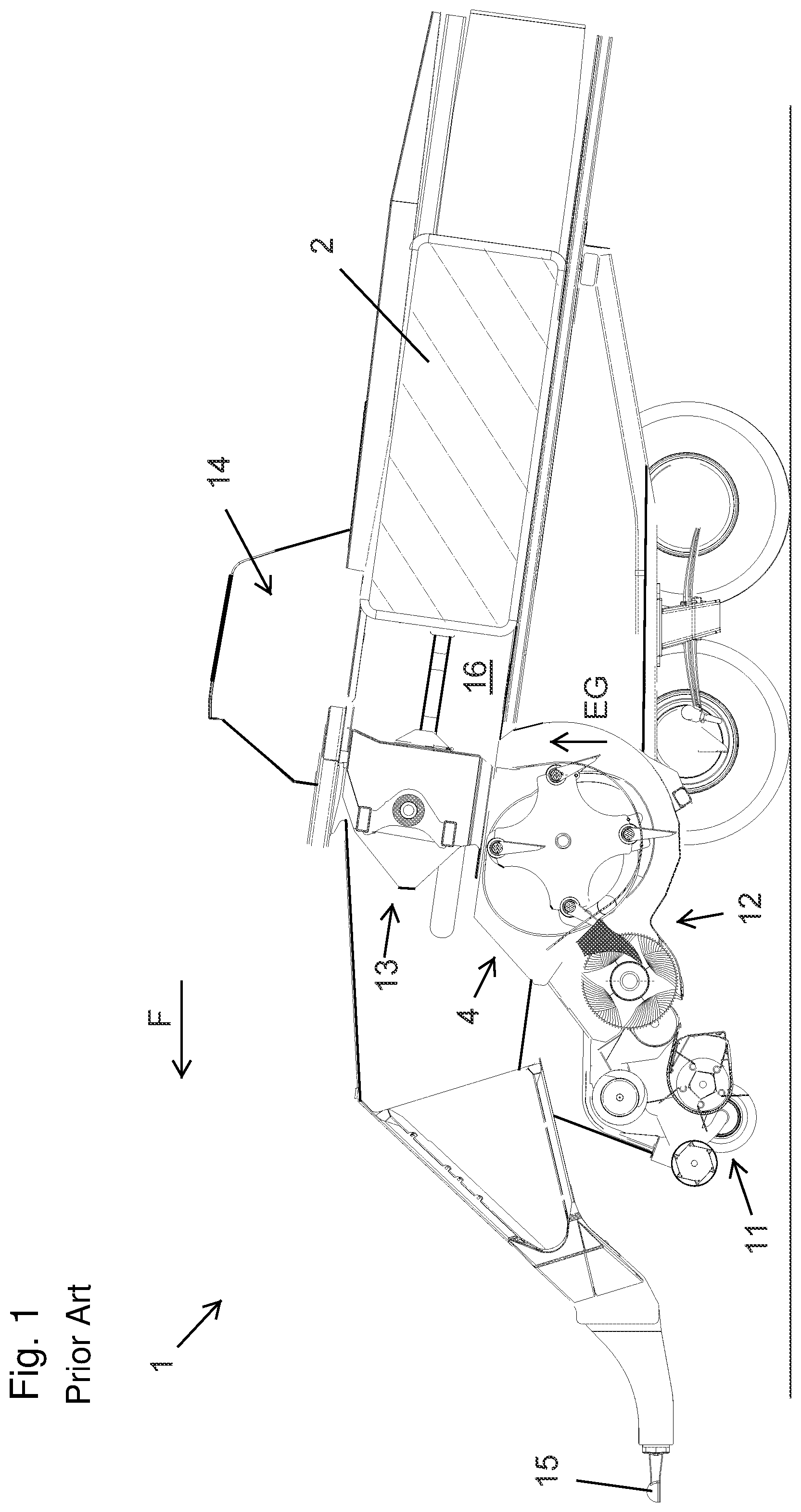 Patent US12096722 Figure 1 – Conveying and collecting device with a drivable conveying and collecting unit and agricultural crop press with the conveying and collecting device