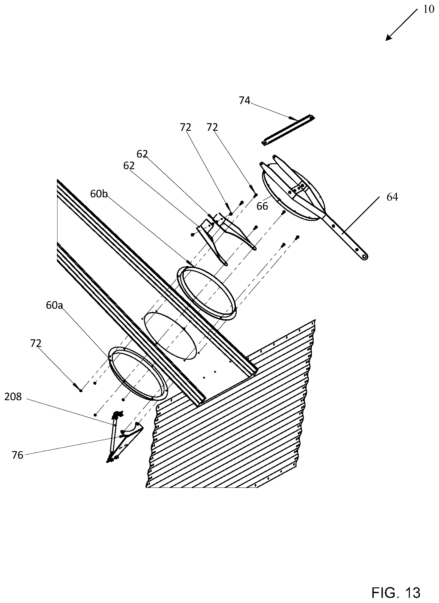 Patent US12096723 Figure 13 – Self-opening airtight roof vent system for grain storage devices
