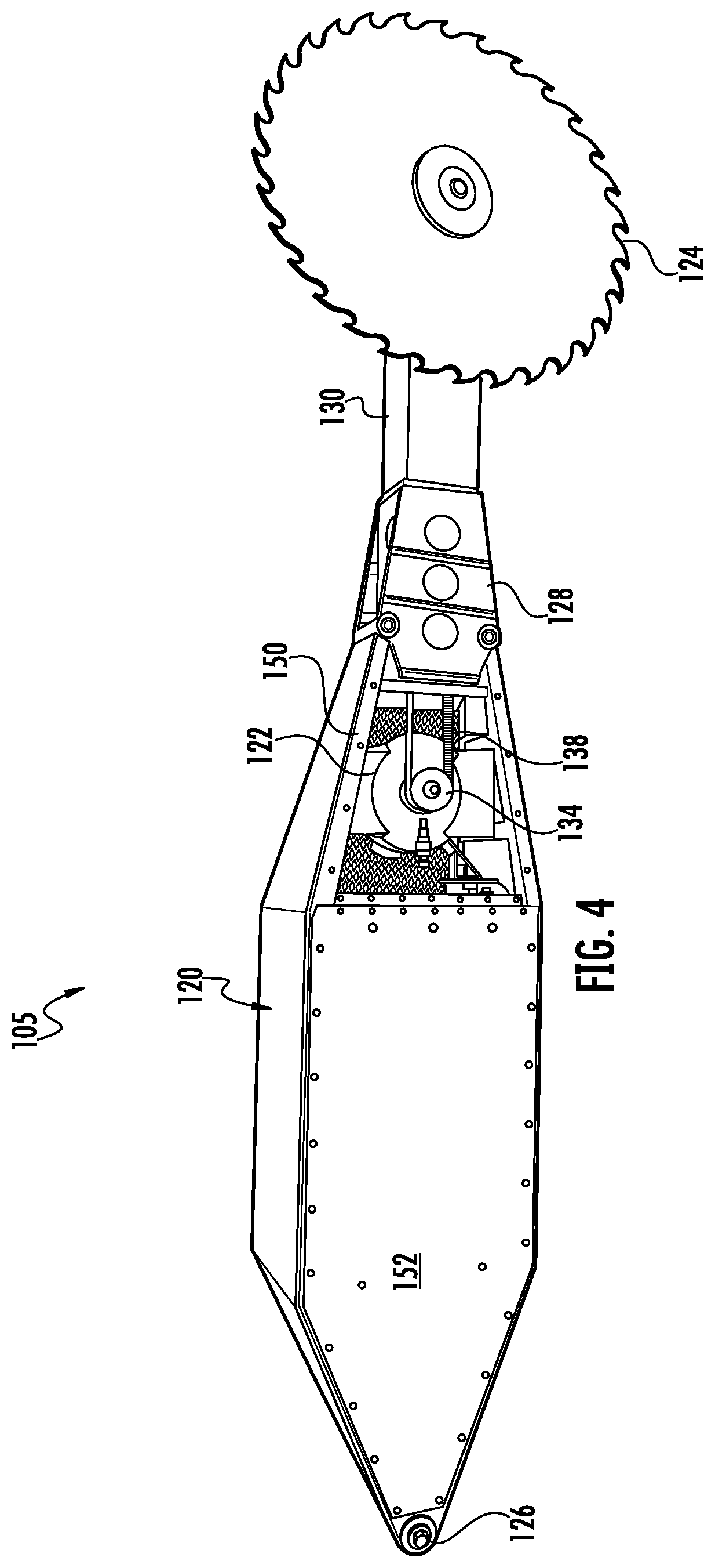Patent US12096724 Figure 4 – Aerial tree trimming system and method including electric-powered aerial saw apparatus