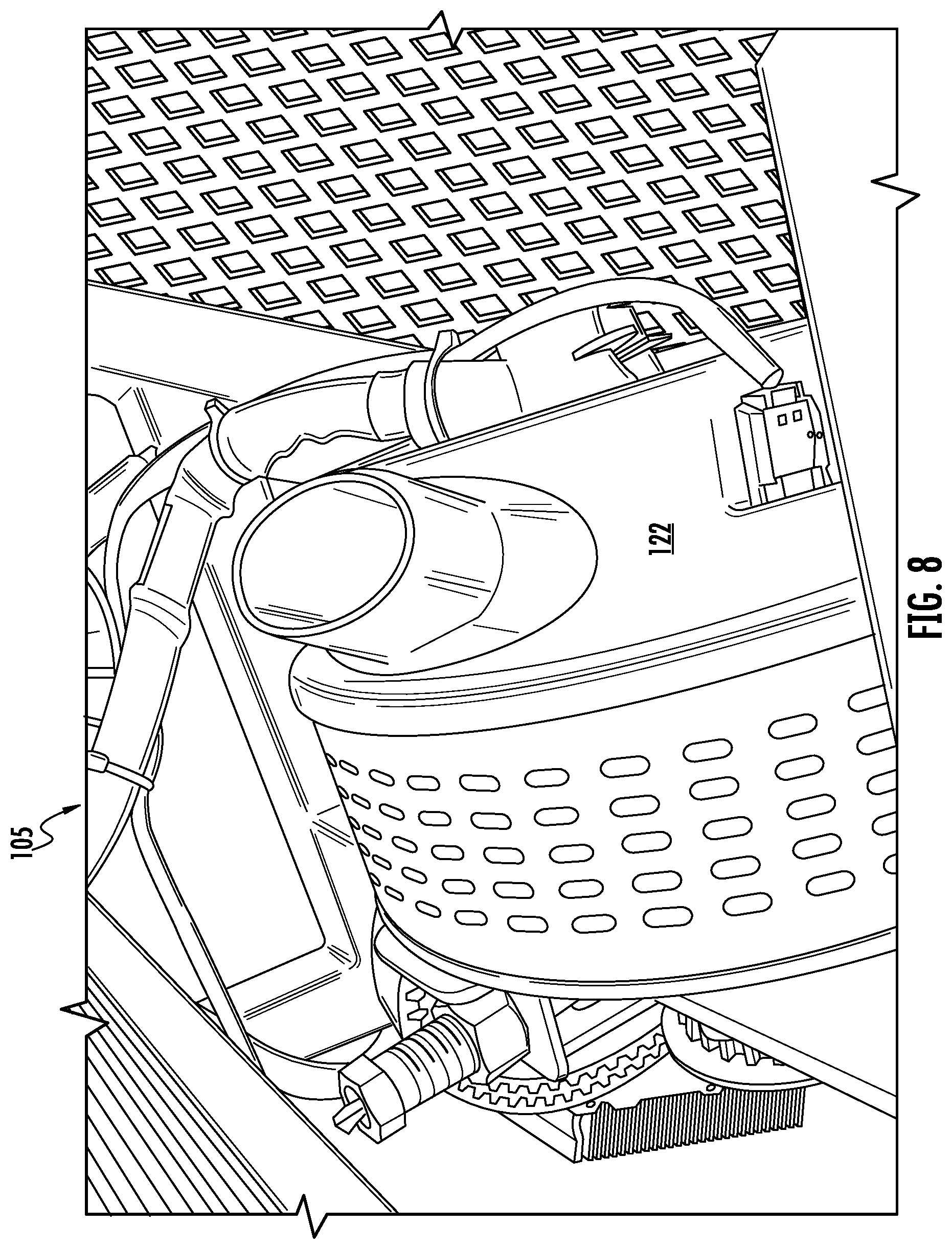 Patent US12096724 Figure 8 – Aerial tree trimming system and method including electric-powered aerial saw apparatus