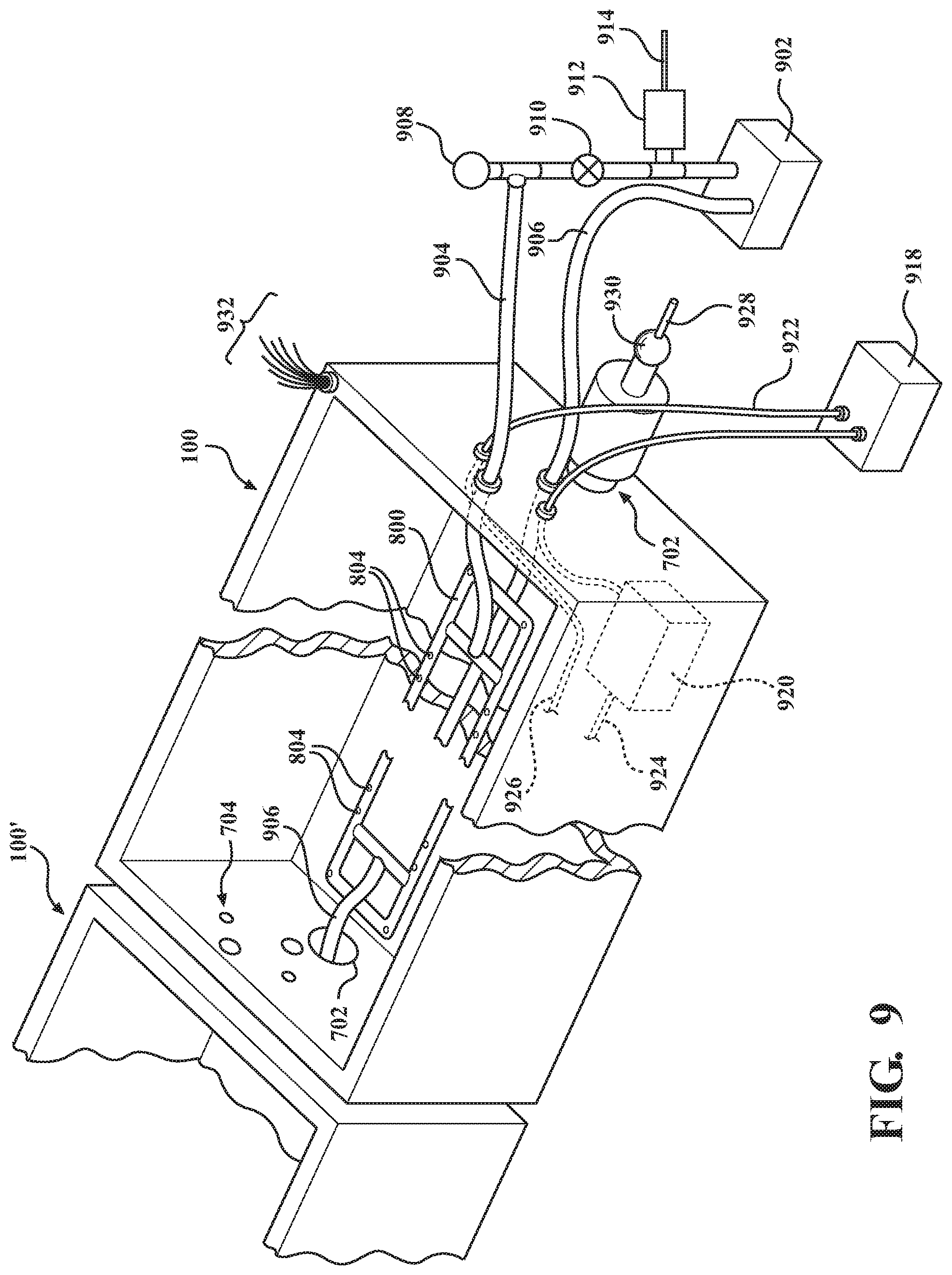Patent US12096727 Figure 7 – Hybrid aeroponic/hydroponic growing system