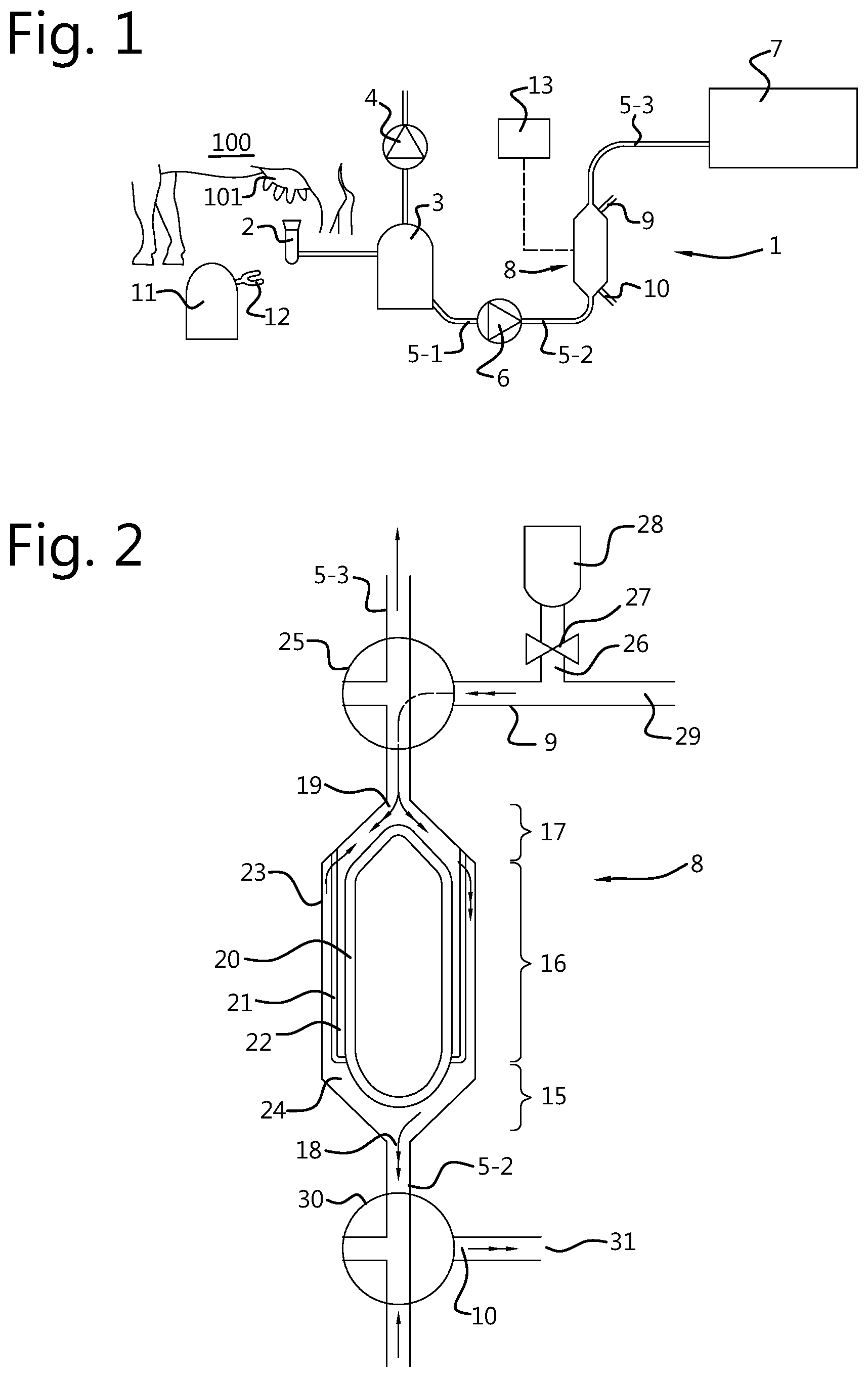 Patent US12096742 Figure 1 – Milk filter and milking device provided therewith