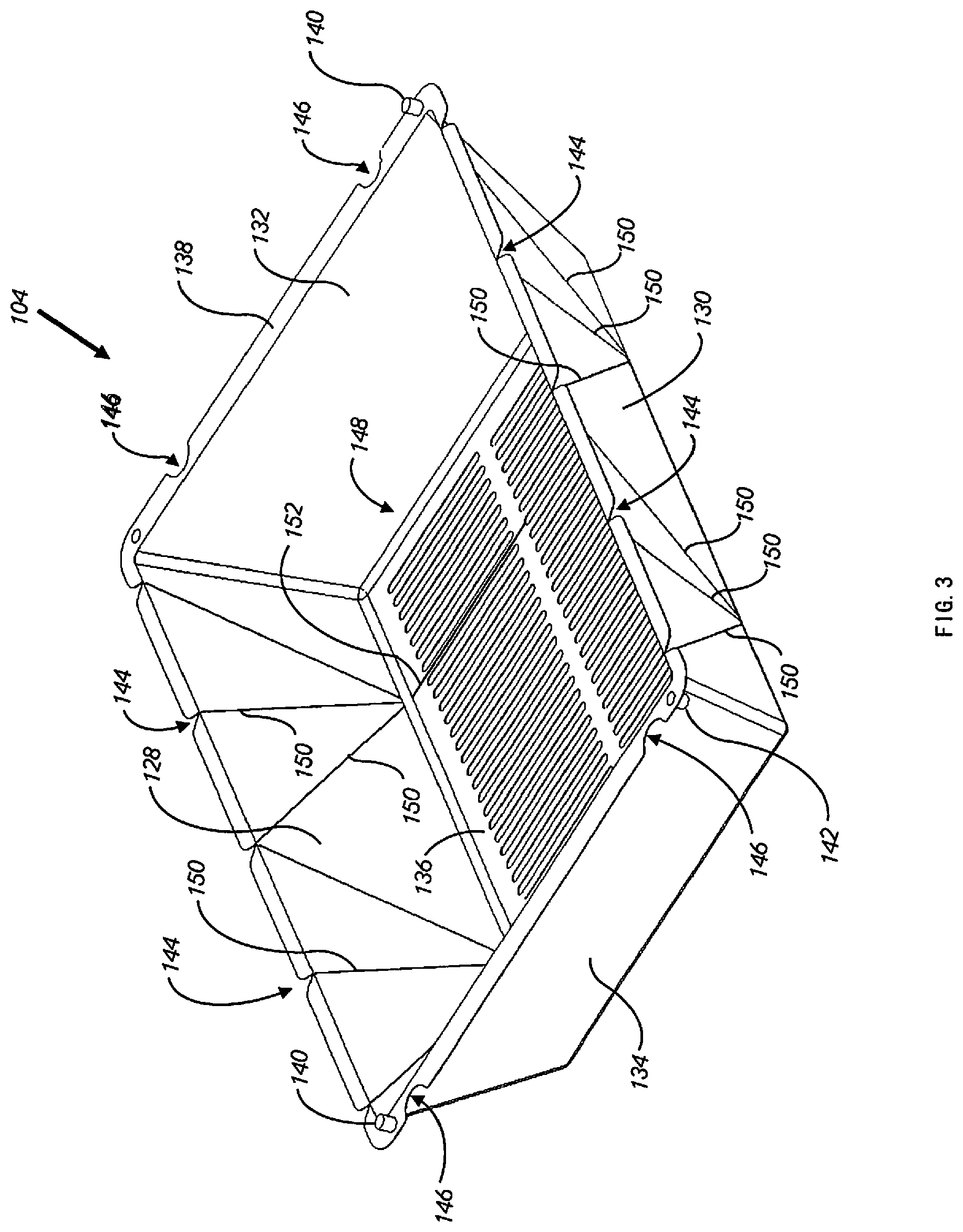 Patent US12096744 Figure 4 – Disposable kitty litter box