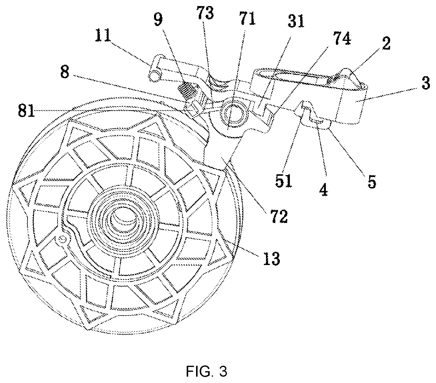 Patent US12096750 Figure 3 – Switching structure for pet pulling piece