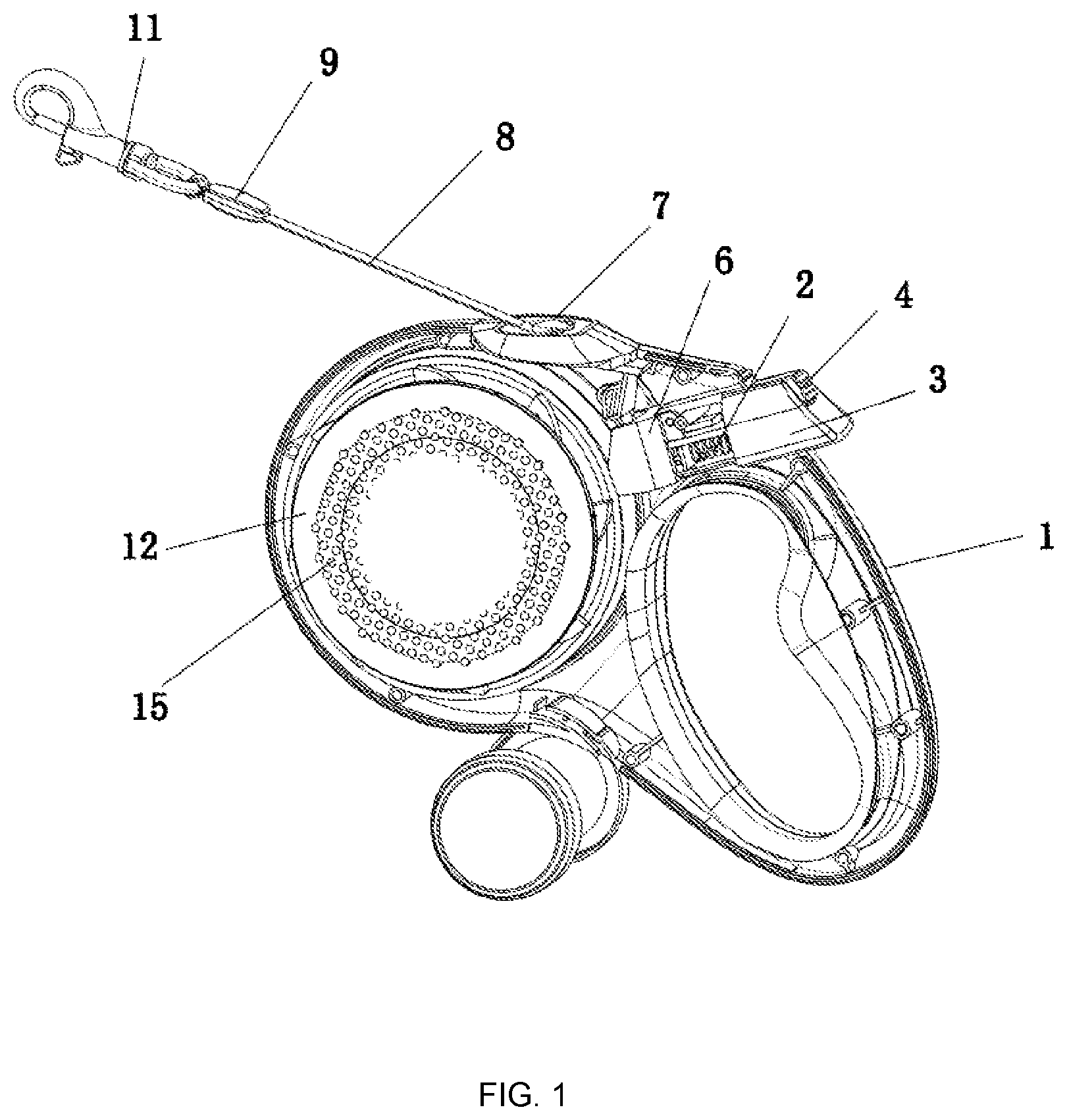 Patent US12096751 Figure 1 – Pet pulling piece with replaceable patterned panel on both sides