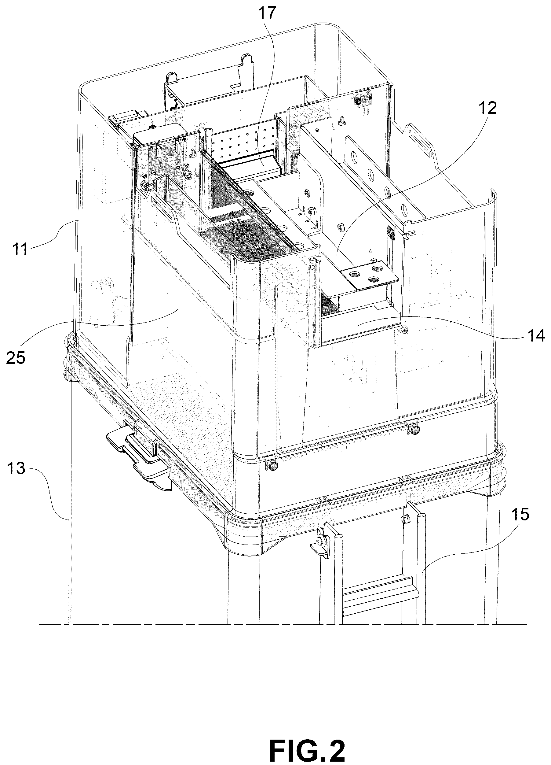 Patent US12096762 Figure 2 – Apparatus for the capture and electrocution of pest animals