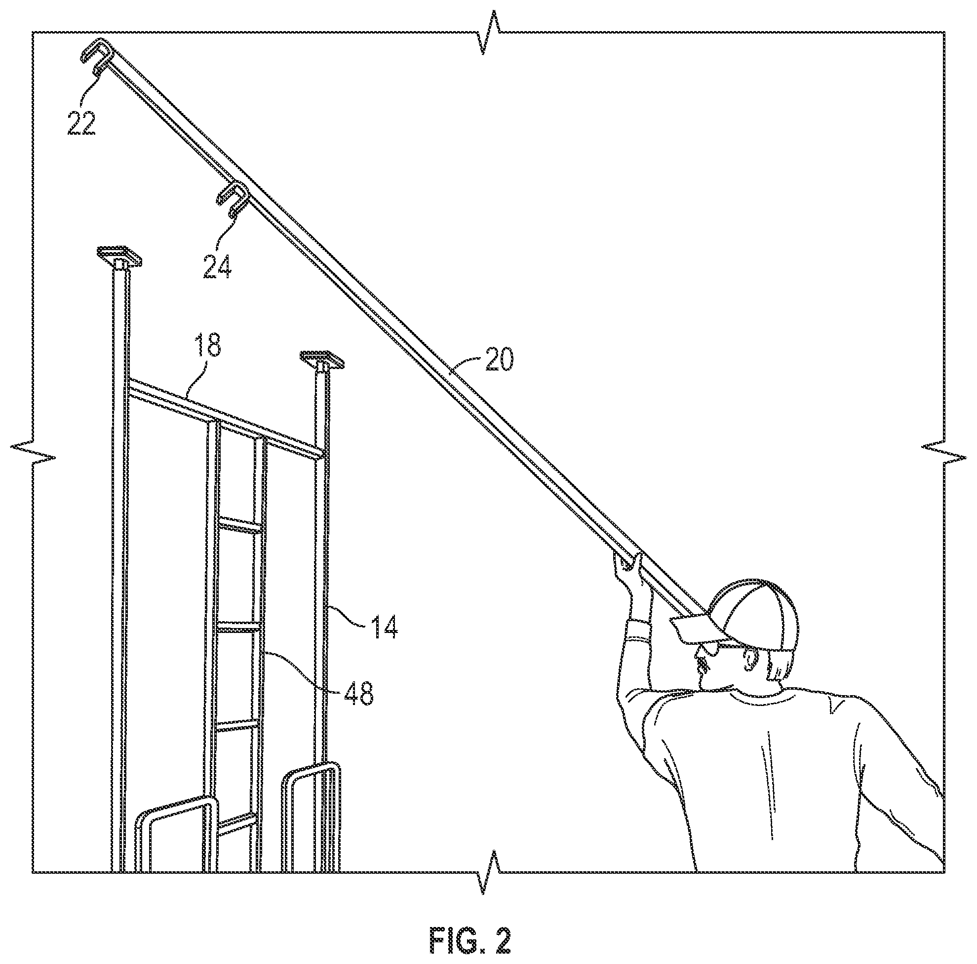 Patent US12096764 Figure 2 – Deer stand with fork lift set up