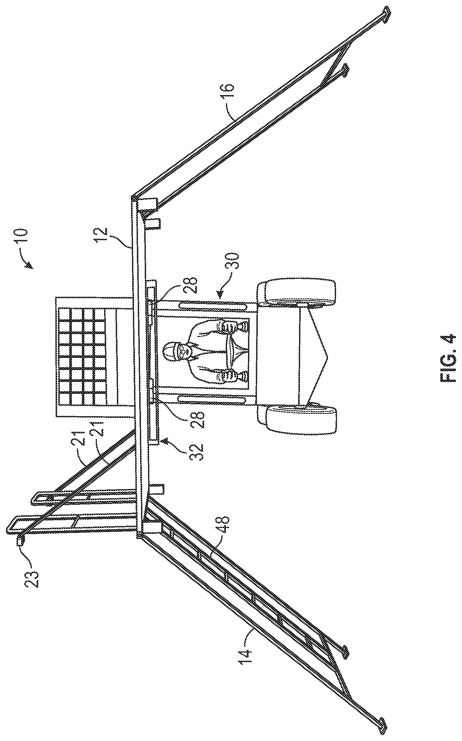 Patent US12096764 Figure 4 – Deer stand with fork lift set up
