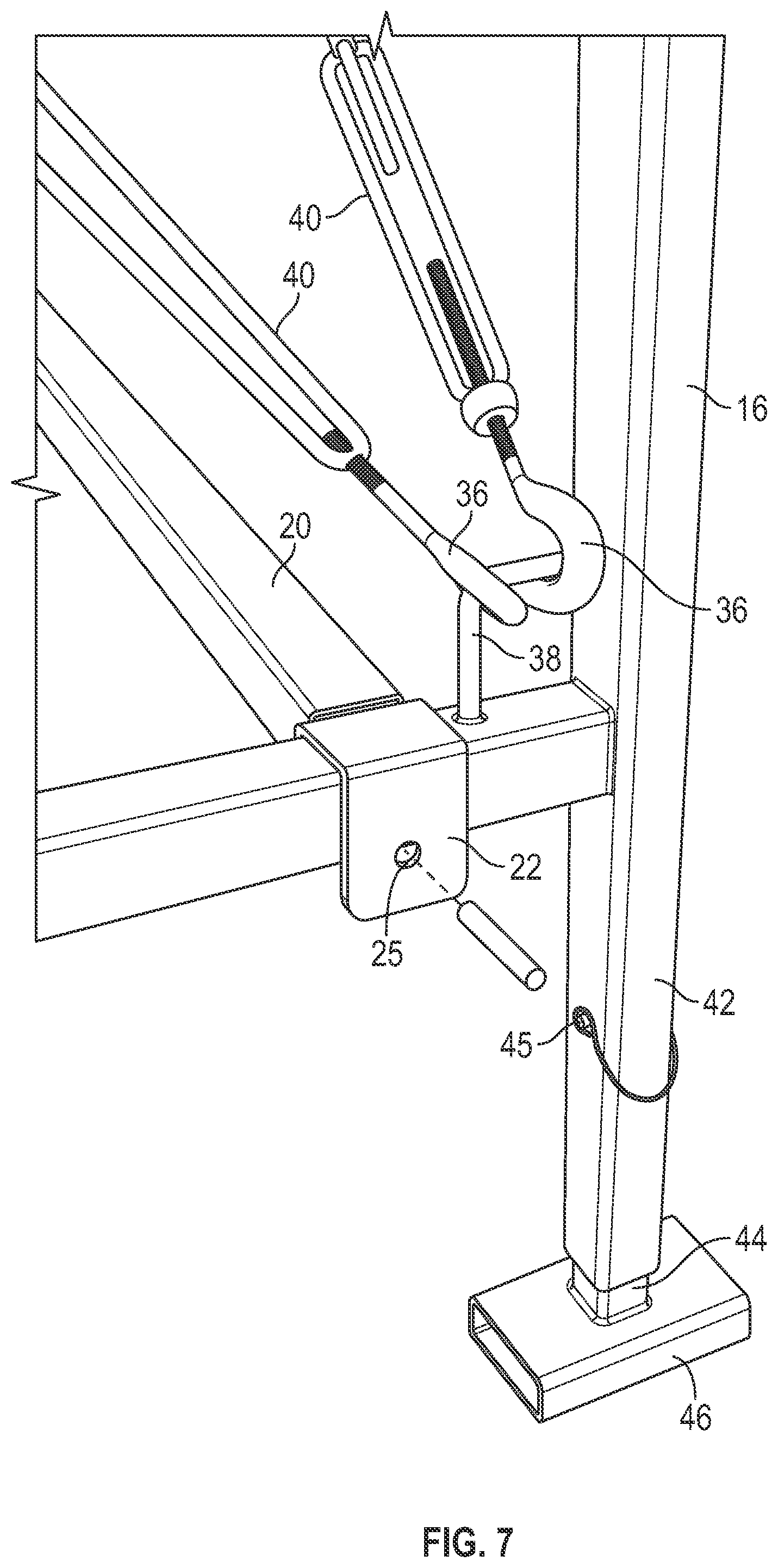 Patent US12096764 Figure 7 – Deer stand with fork lift set up