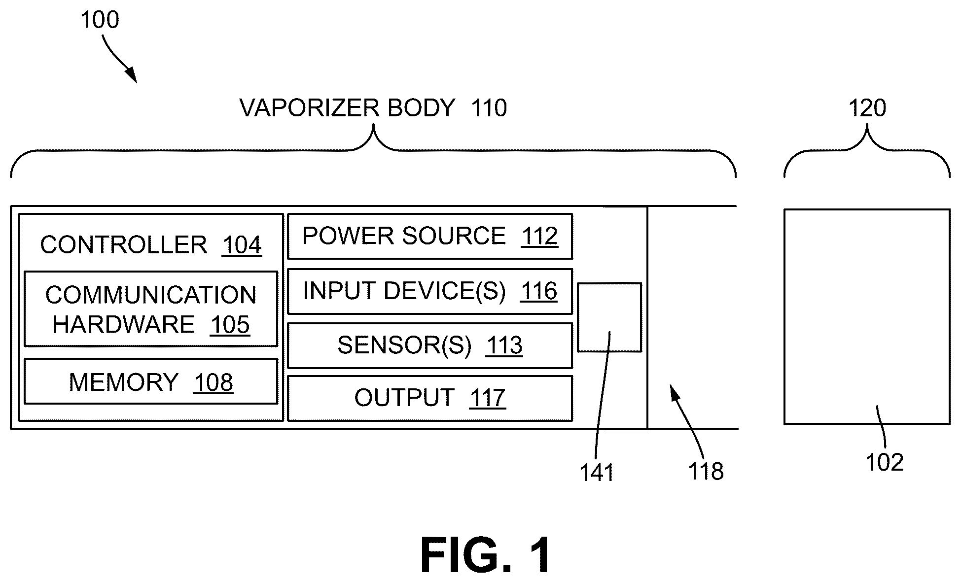 Patent US12096788 Figure 1 – Vaporizable material insert for vaporizer device