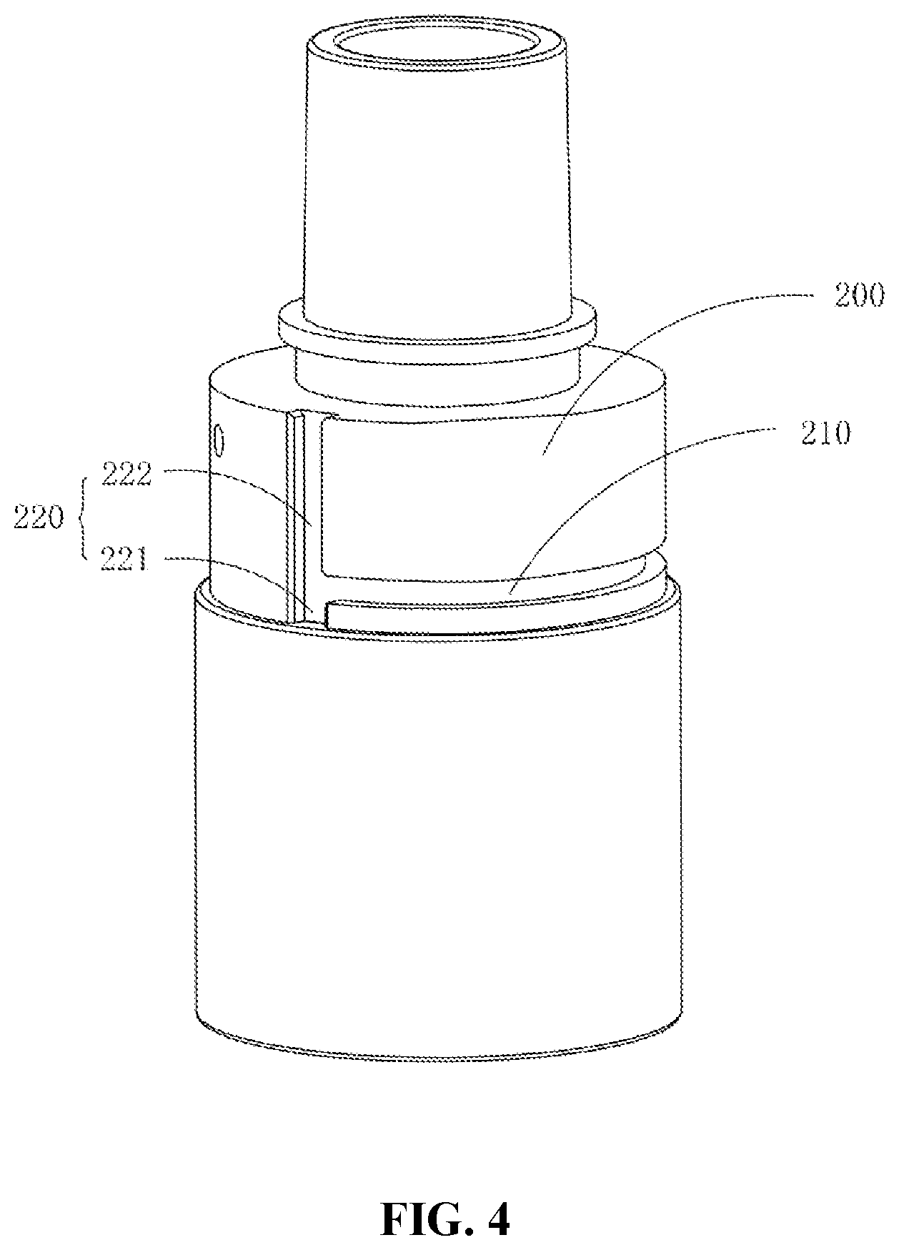Patent US12096791 Figure 4 – Atomizing device and electronic cigarette