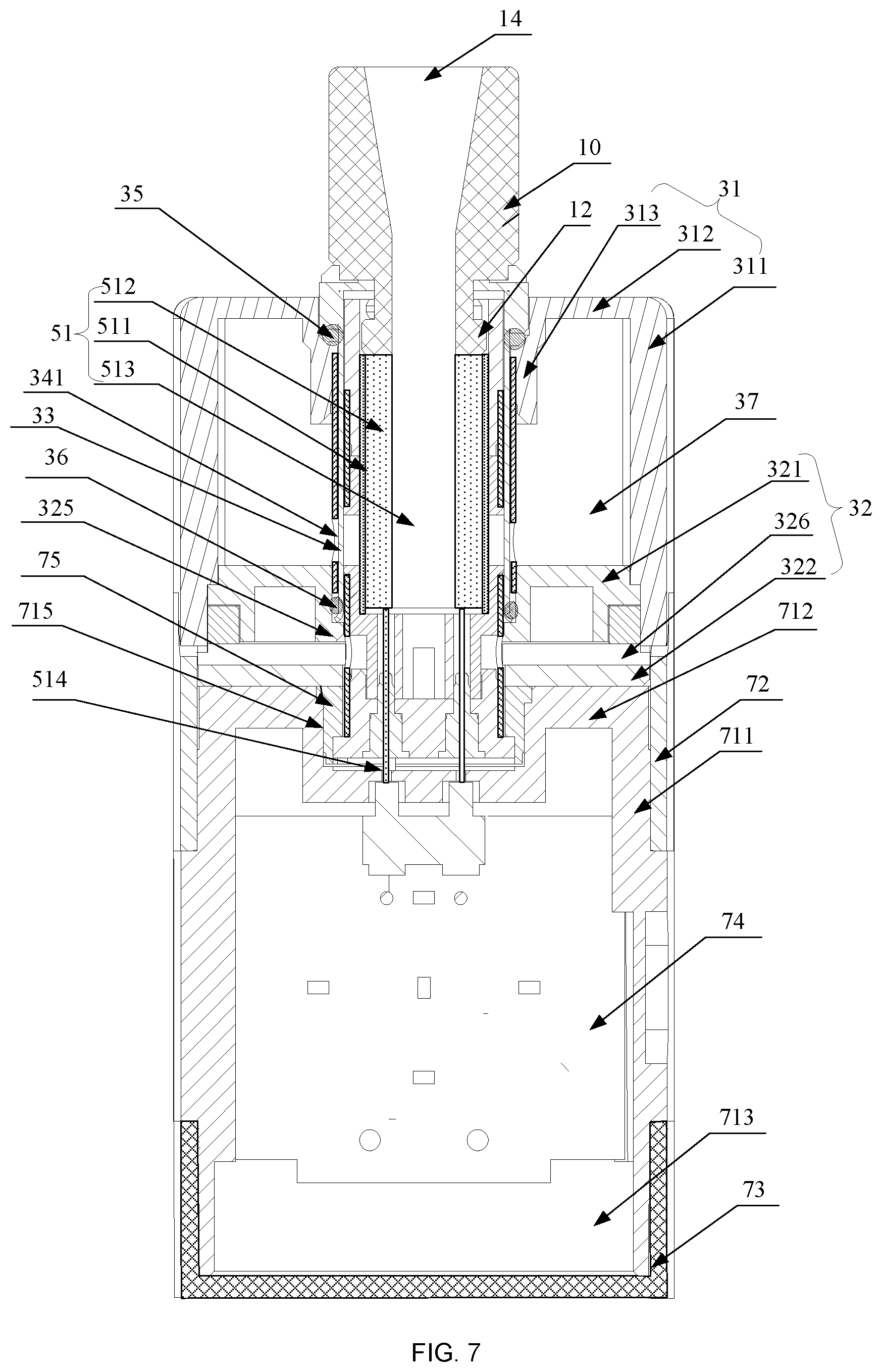 Patent US12096792 Figure 7 – Detachable aerosol-generating article