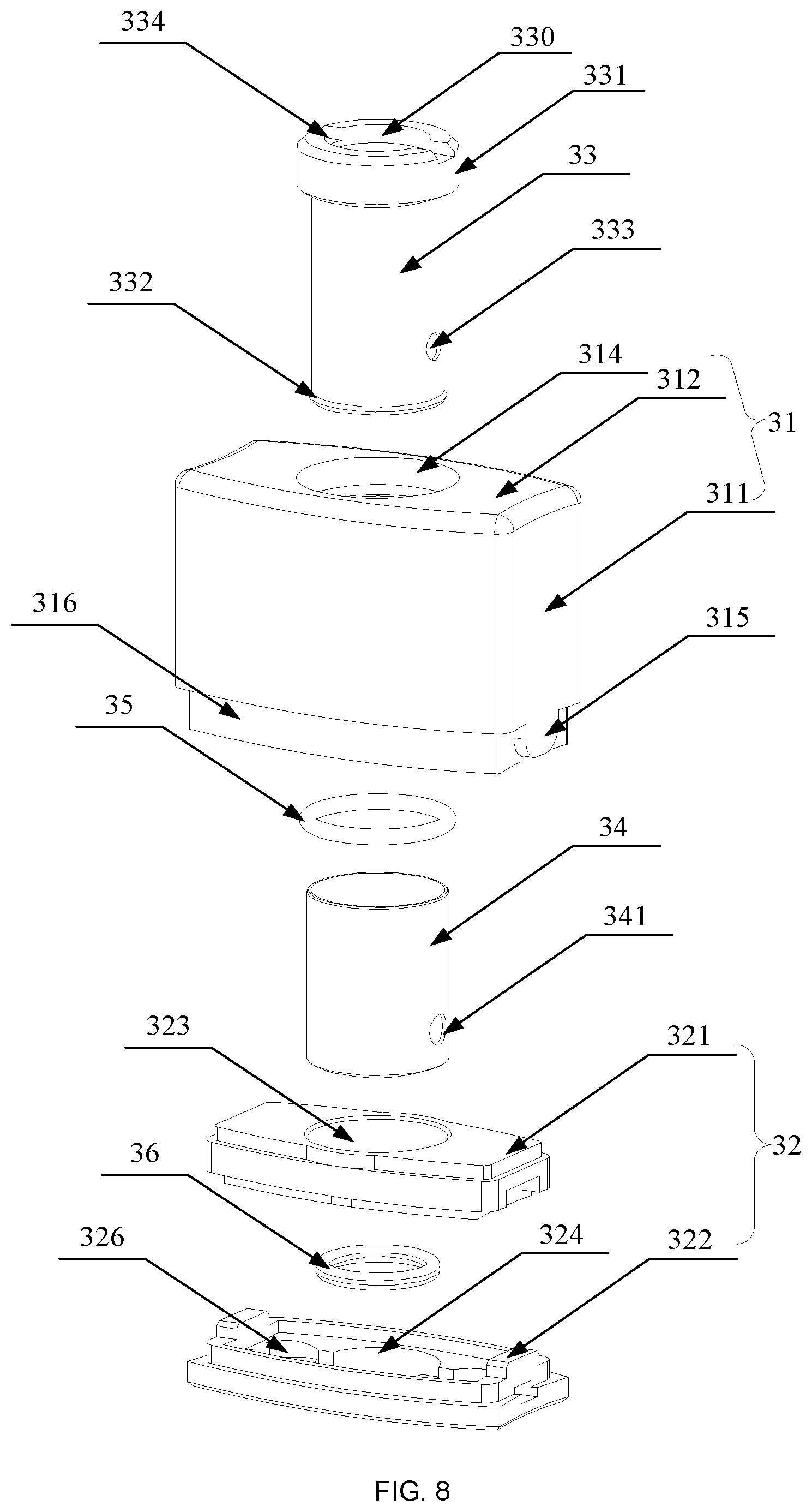 Patent US12096792 Figure 8 – Detachable aerosol-generating article