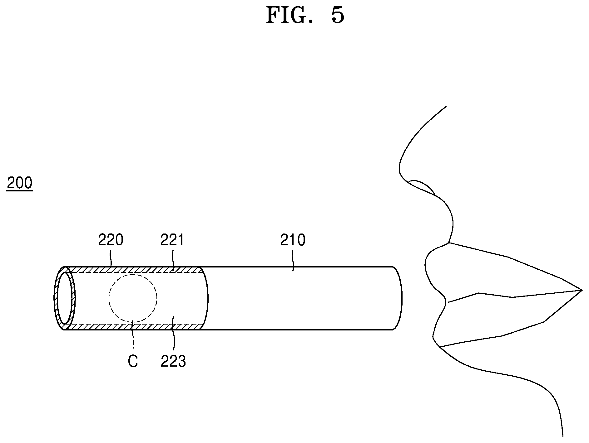 Patent US12096793 Figure 5 – Aerosol generating article comprising triple capsule and aerosol generating system using the same