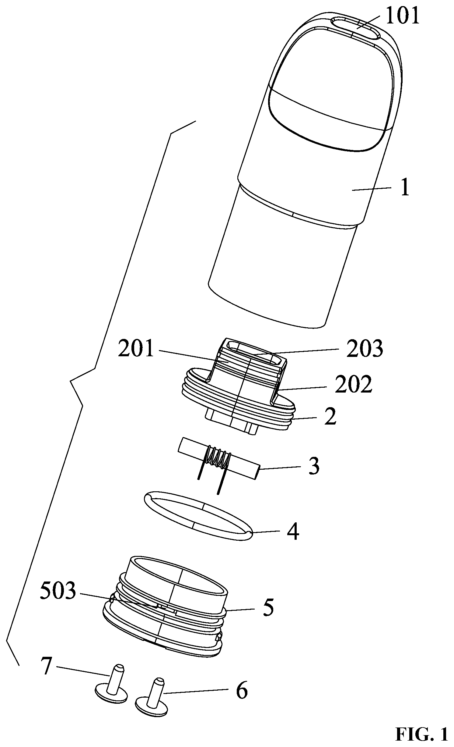 Patent US12096795 Figure 1 – Atomizer and electronic cigarette comprising the same