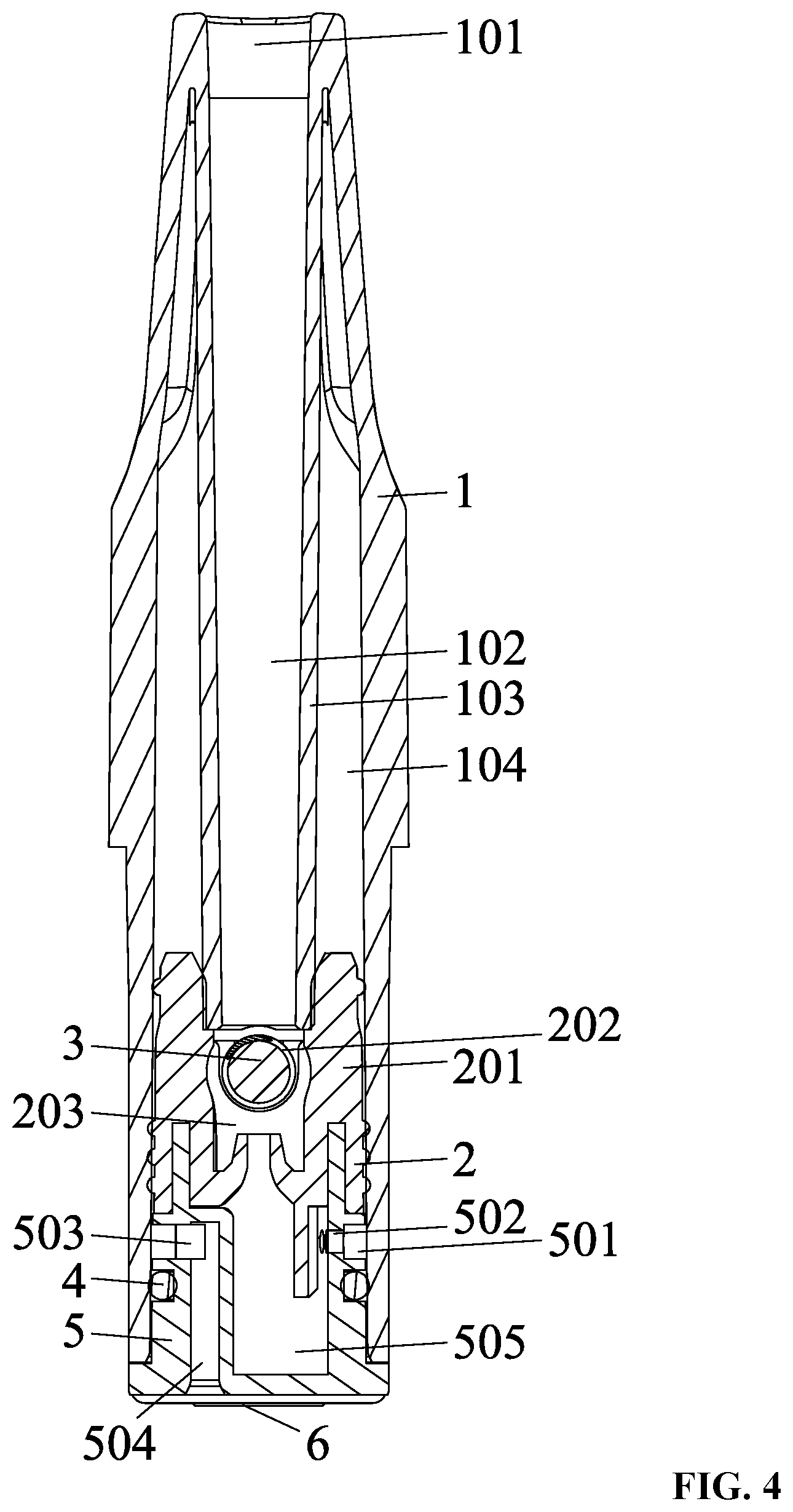 Patent US12096795 Figure 4 – Atomizer and electronic cigarette comprising the same